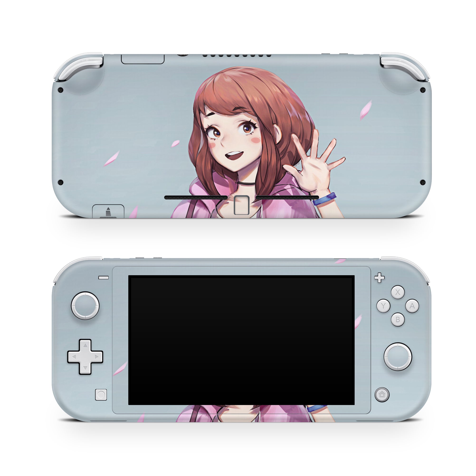 A video game skin featuring a Gravity Hero 2 design for the Nintendo Switch Lite.