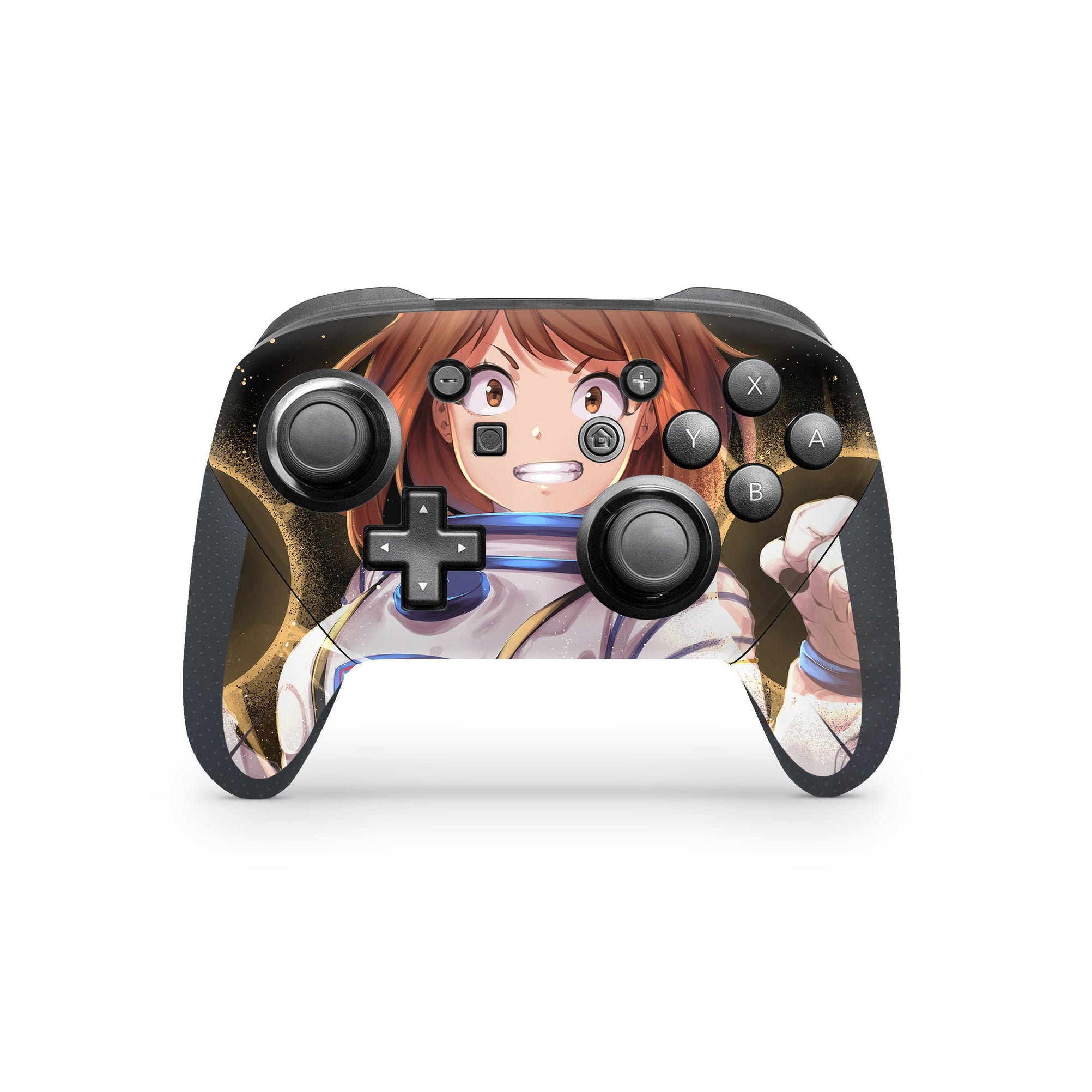 A video game skin featuring a Gravity Hero 4 design for the Nintendo Switch Pro Controller.