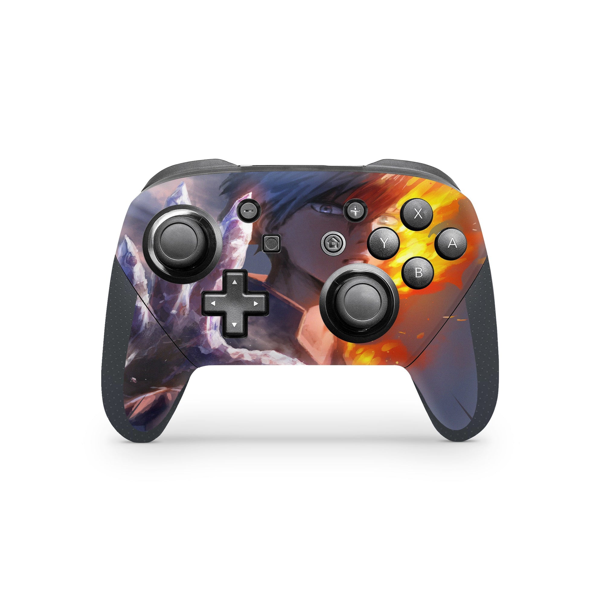 A video game skin featuring a Dual Elements 1 design for the Nintendo Switch Pro Controller.