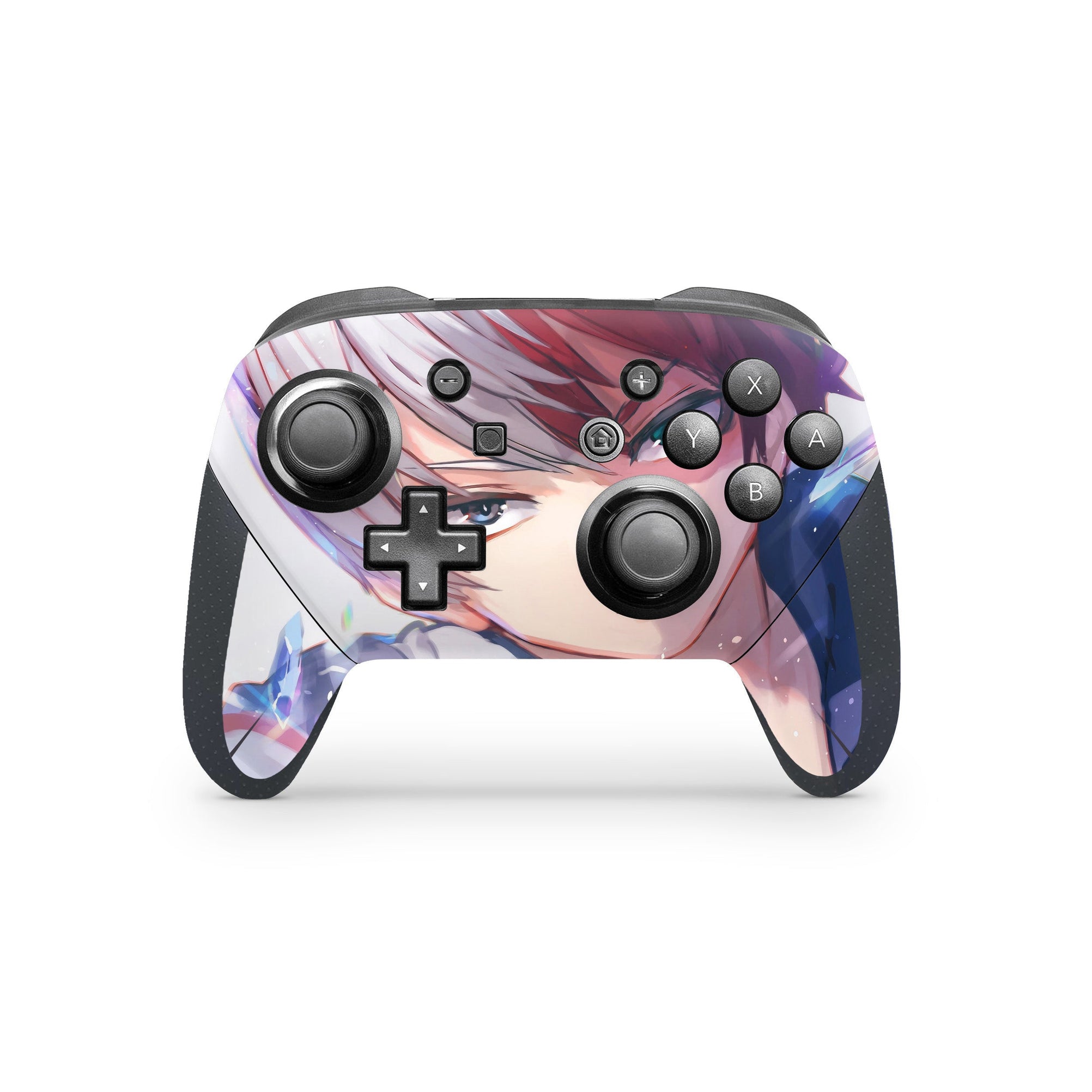 A video game skin featuring a Dual Elements 3 design for the Nintendo Switch Pro Controller.