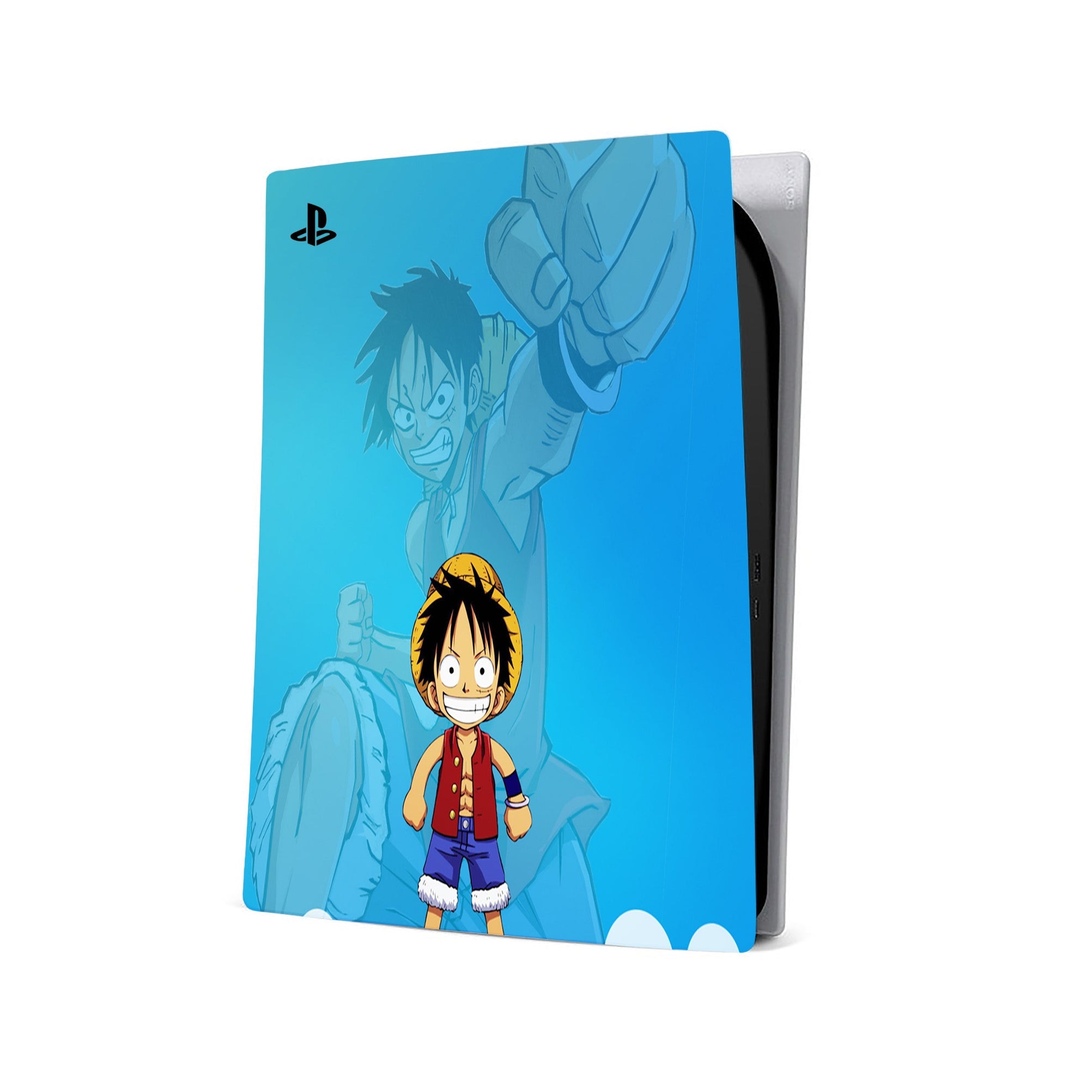 A video game skin featuring a Straw Hat Captain 9 design for the PS5 Digital.