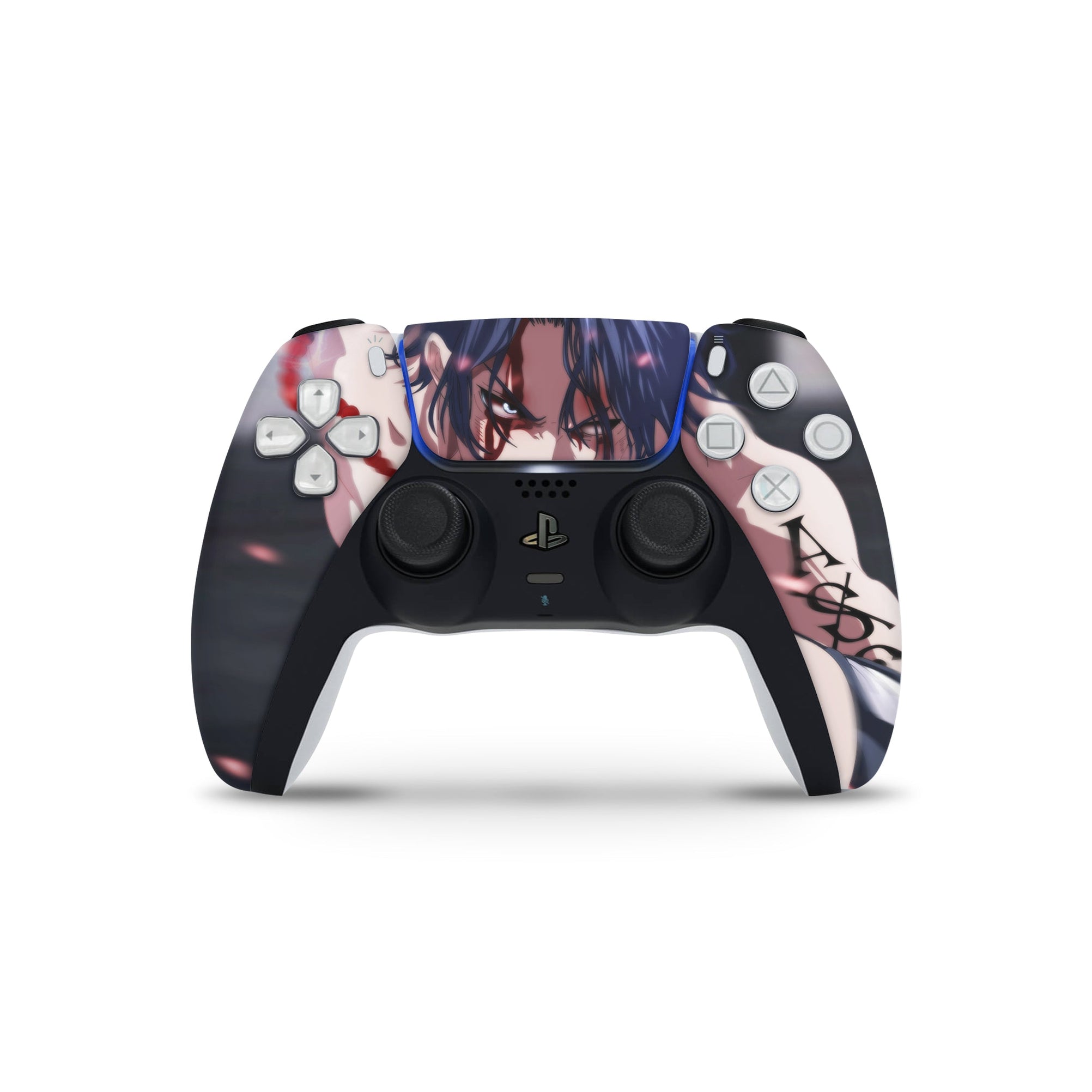 A video game skin featuring a Fire Fist Ace 1 design for the PS5 Controller.