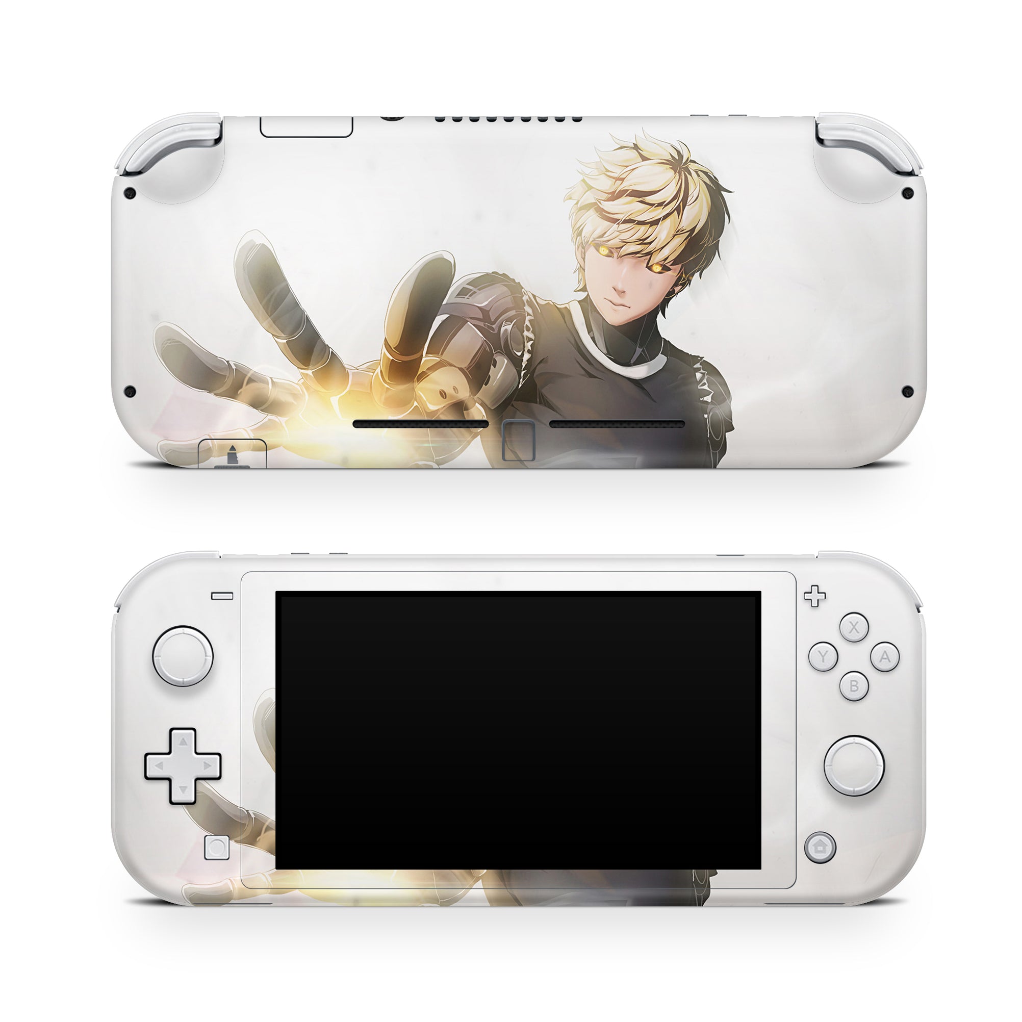 A video game skin featuring a Cyborg Apprentice 2 design for the Nintendo Switch Lite.