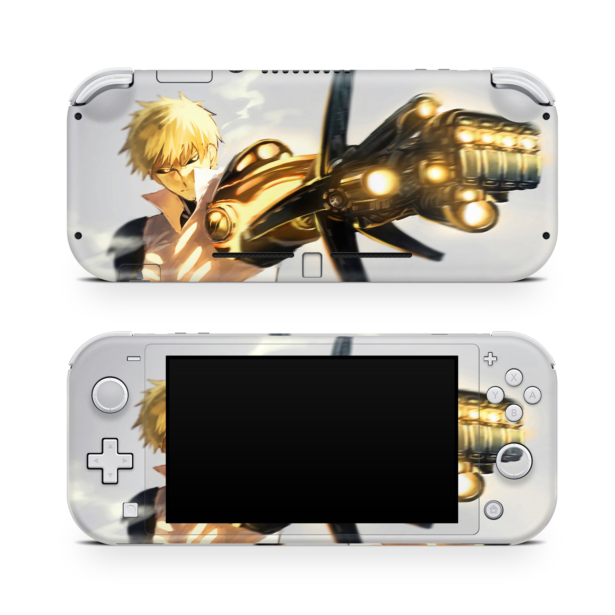 A video game skin featuring a Cyborg Apprentice 3 design for the Nintendo Switch Lite.