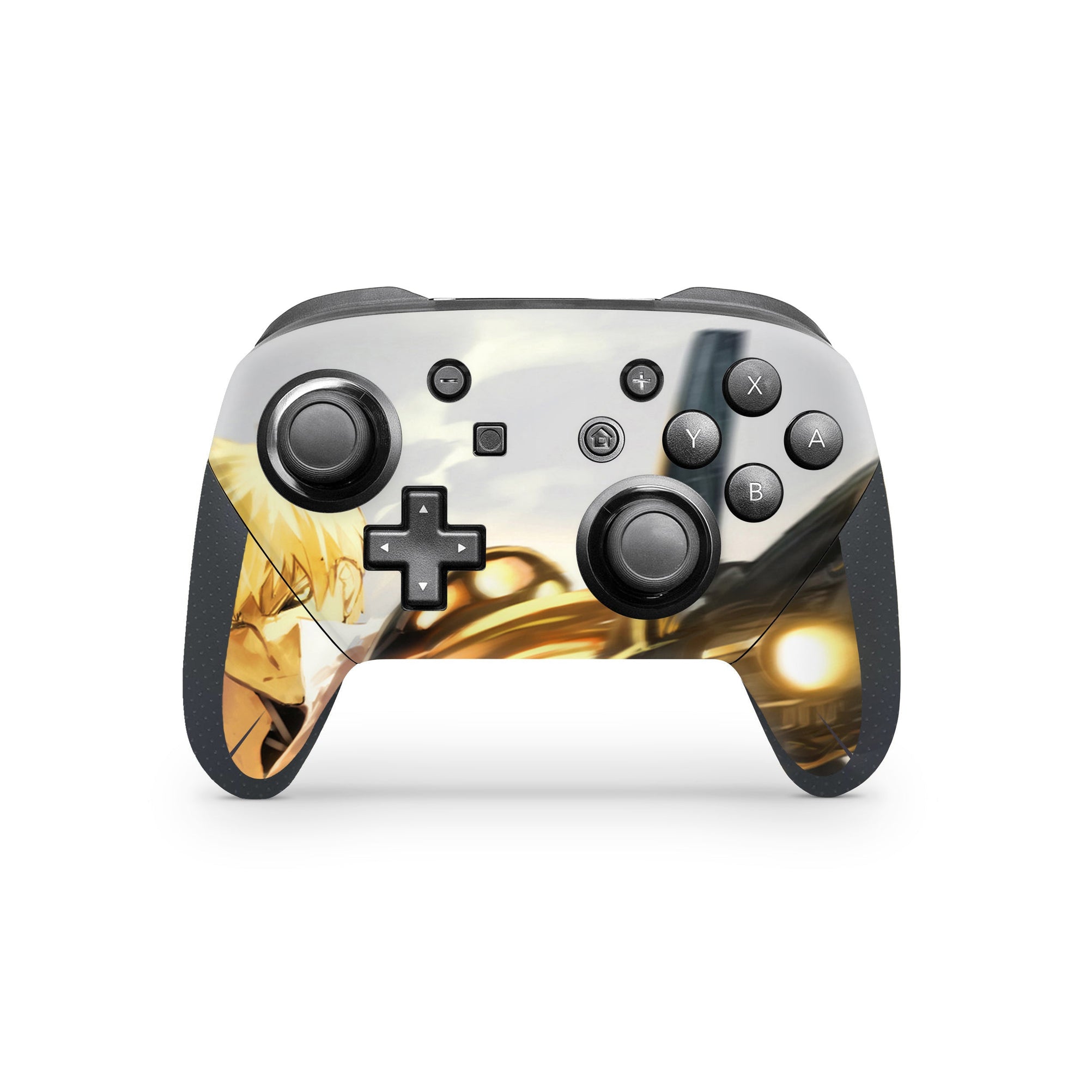 A video game skin featuring a Cyborg Apprentice 3 design for the Nintendo Switch Pro Controller.