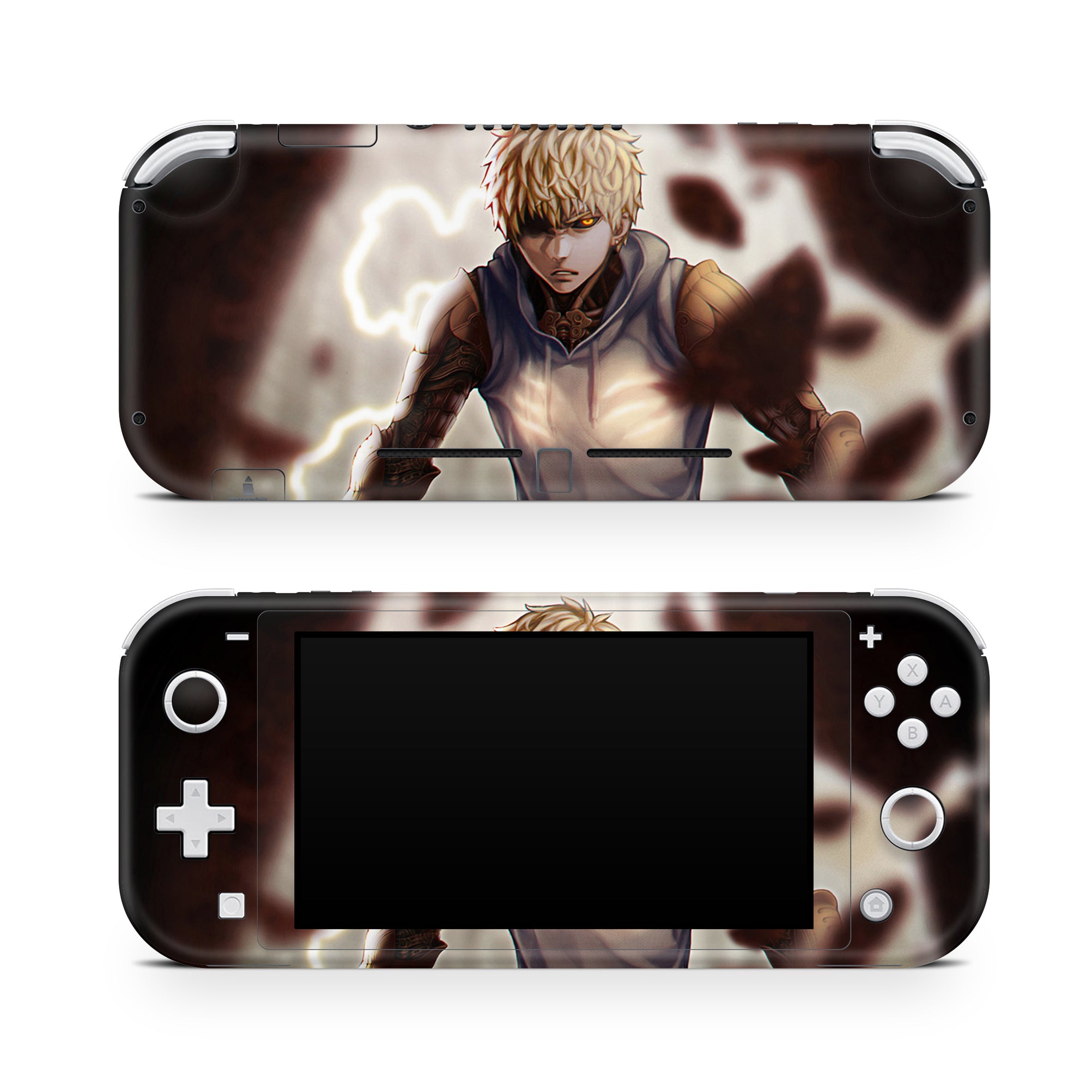 A video game skin featuring a Cyborg Apprentice 4 design for the Nintendo Switch Lite.