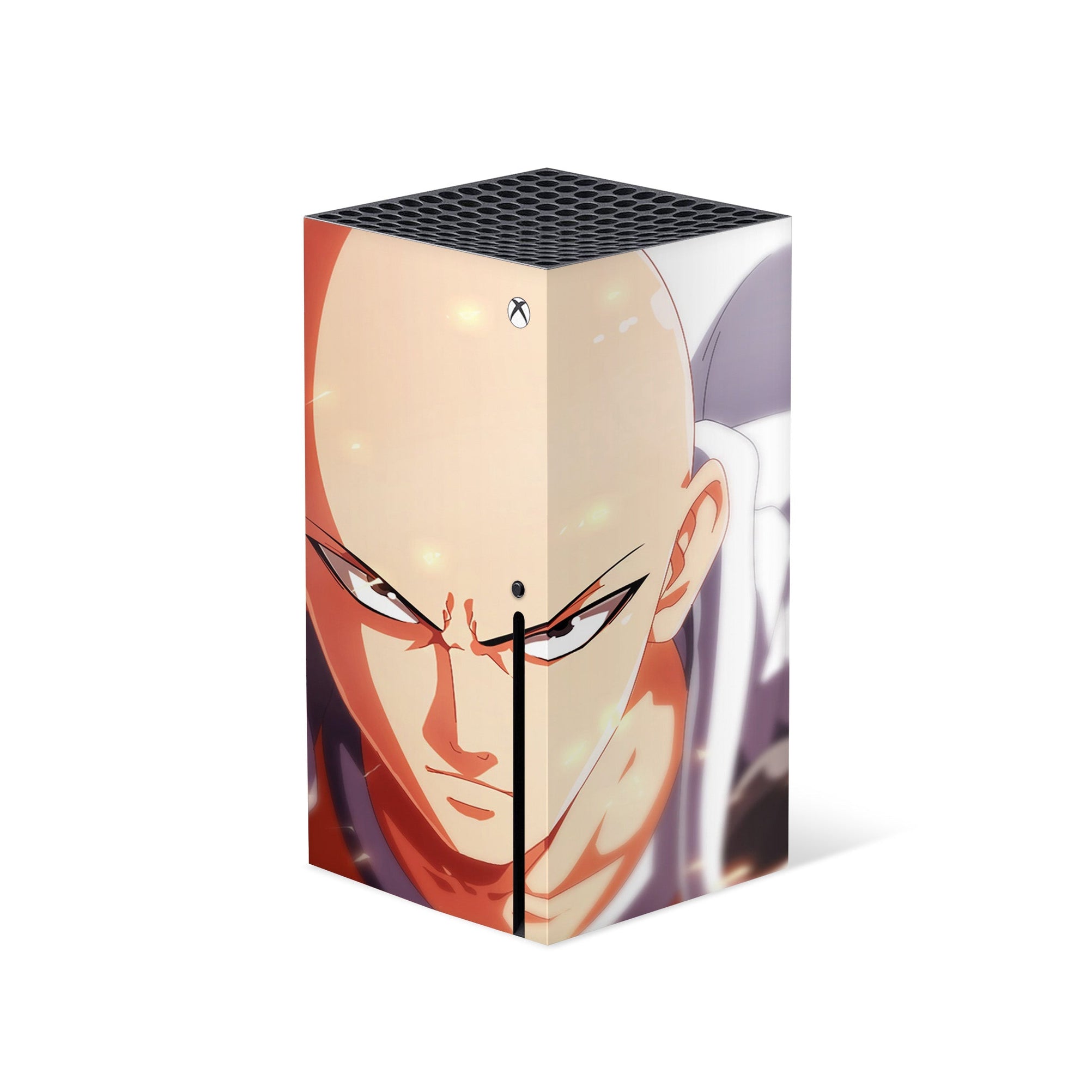 A video game skin featuring a Caped Baldy 2 design for the Xbox Series X.