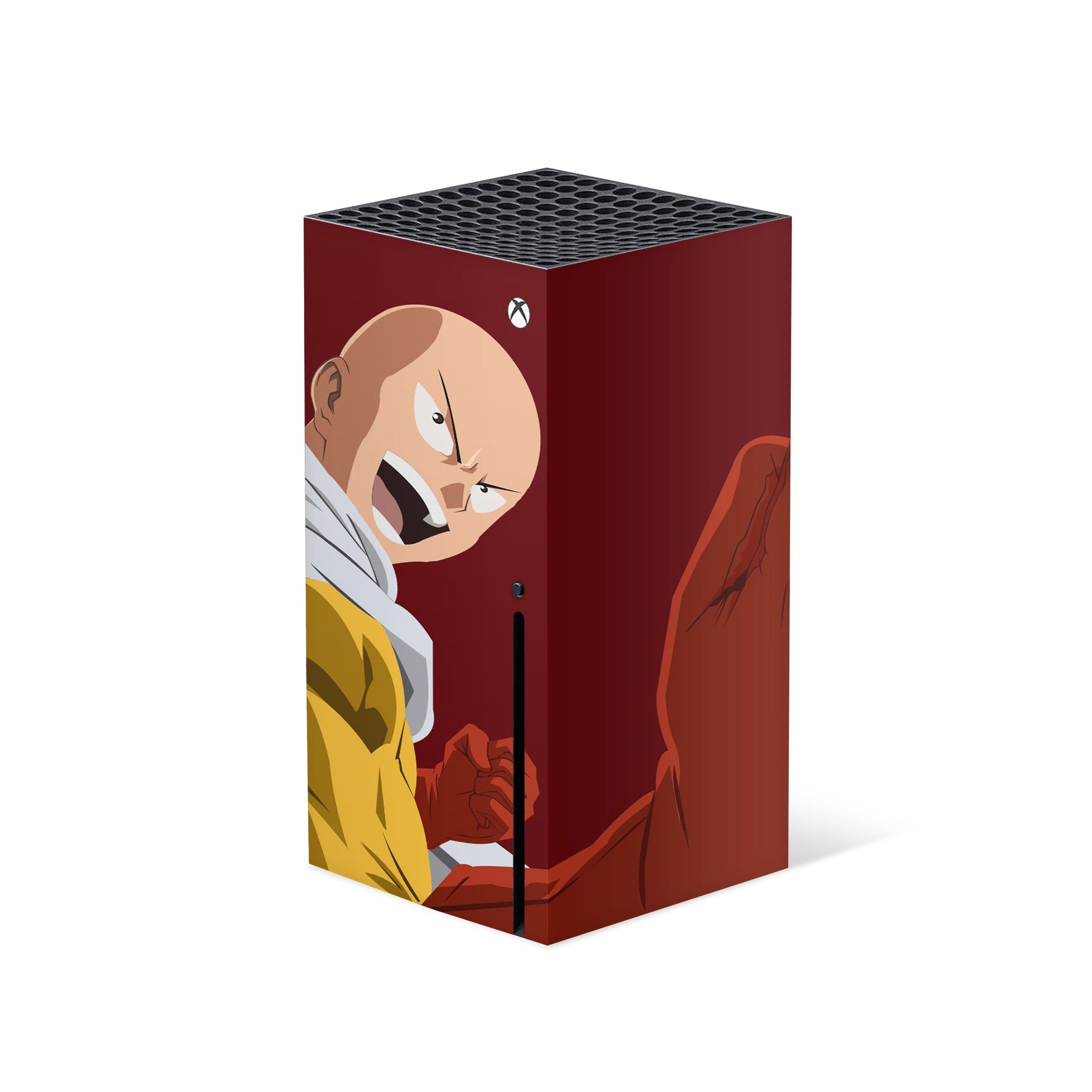 A video game skin featuring a Caped Baldy 3 design for the Xbox Series X.