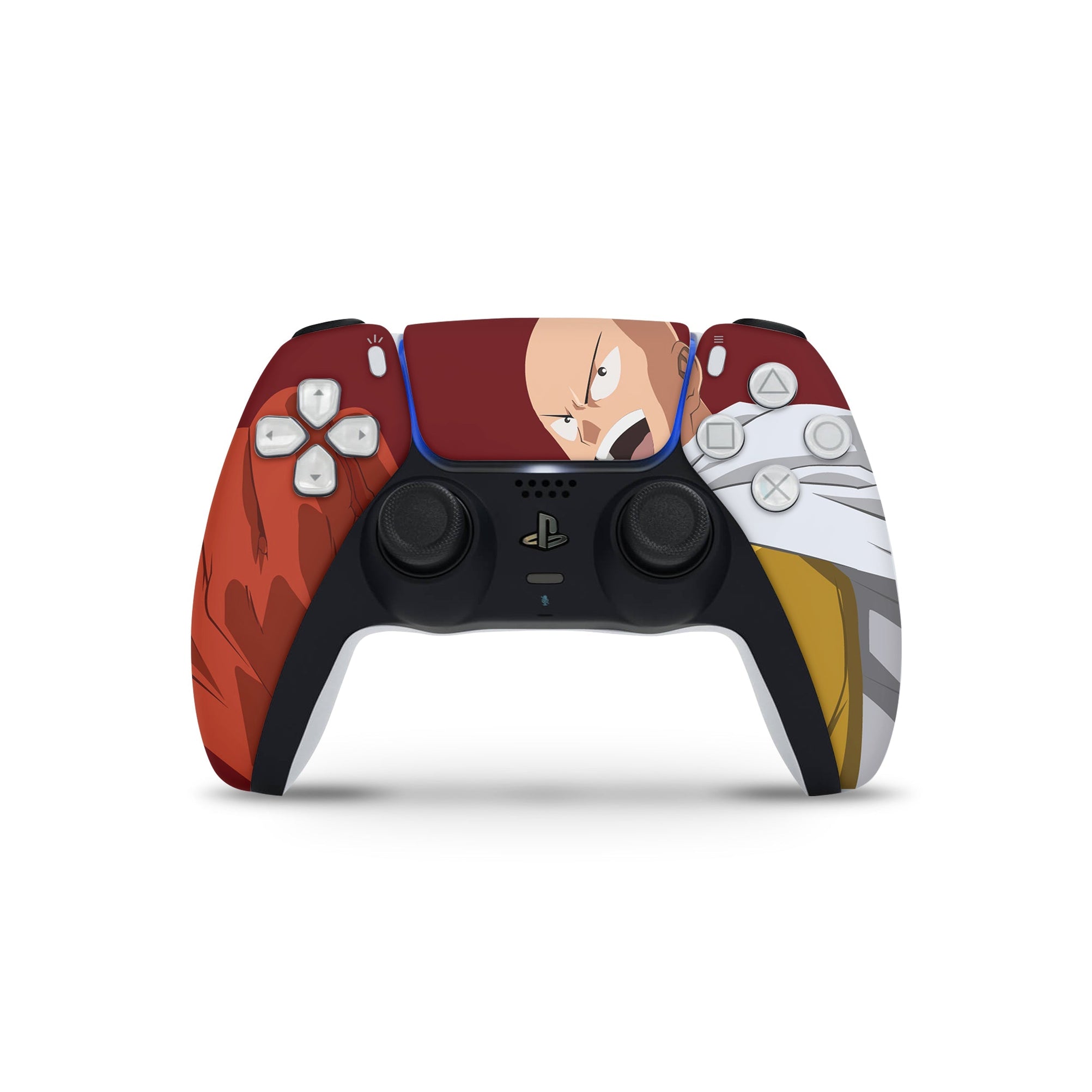 A video game skin featuring a Caped Baldy 3 design for the PS5 Controller.