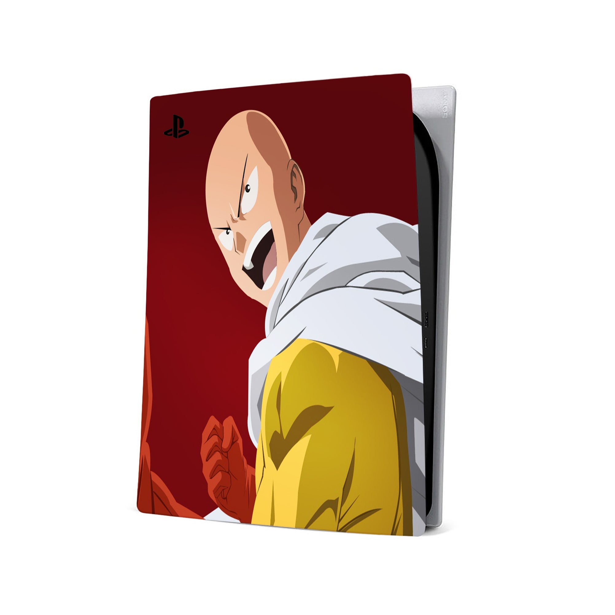 A video game skin featuring a Caped Baldy 3 design for the PS5 Digital.