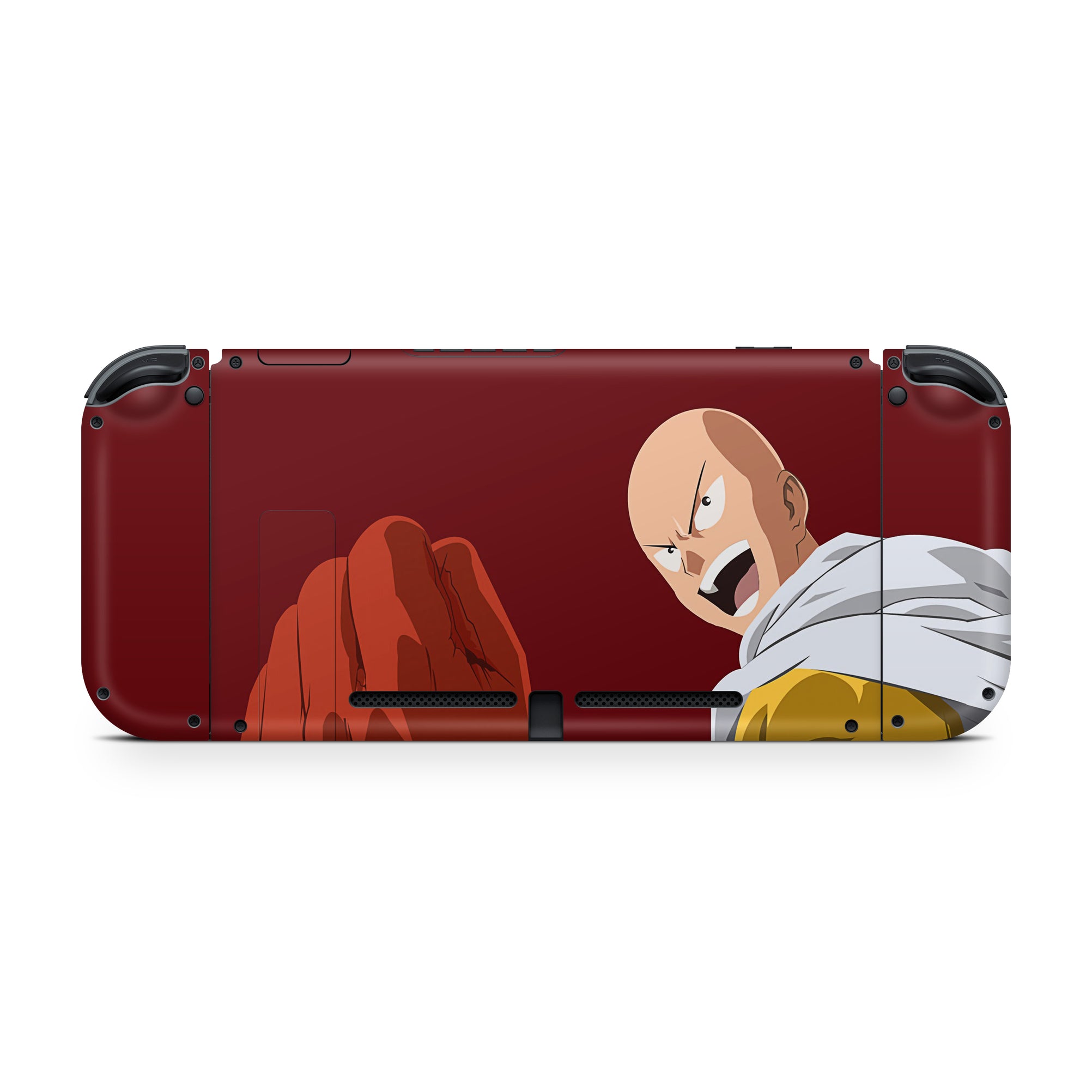 A video game skin featuring a Caped Baldy 3 design for the Nintendo Switch.