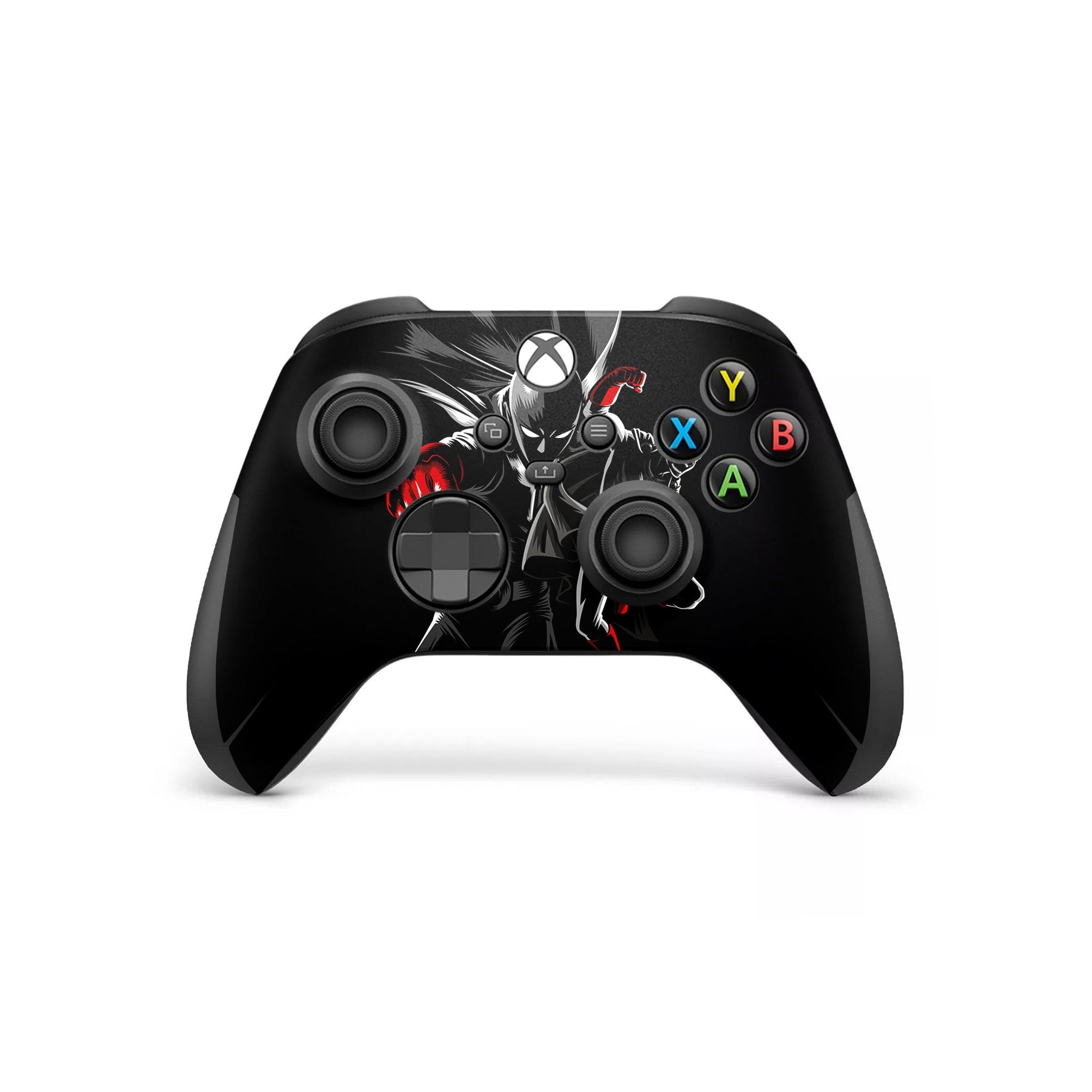 A video game skin featuring a Caped Baldy 4 design for the Xbox Series X Controller.