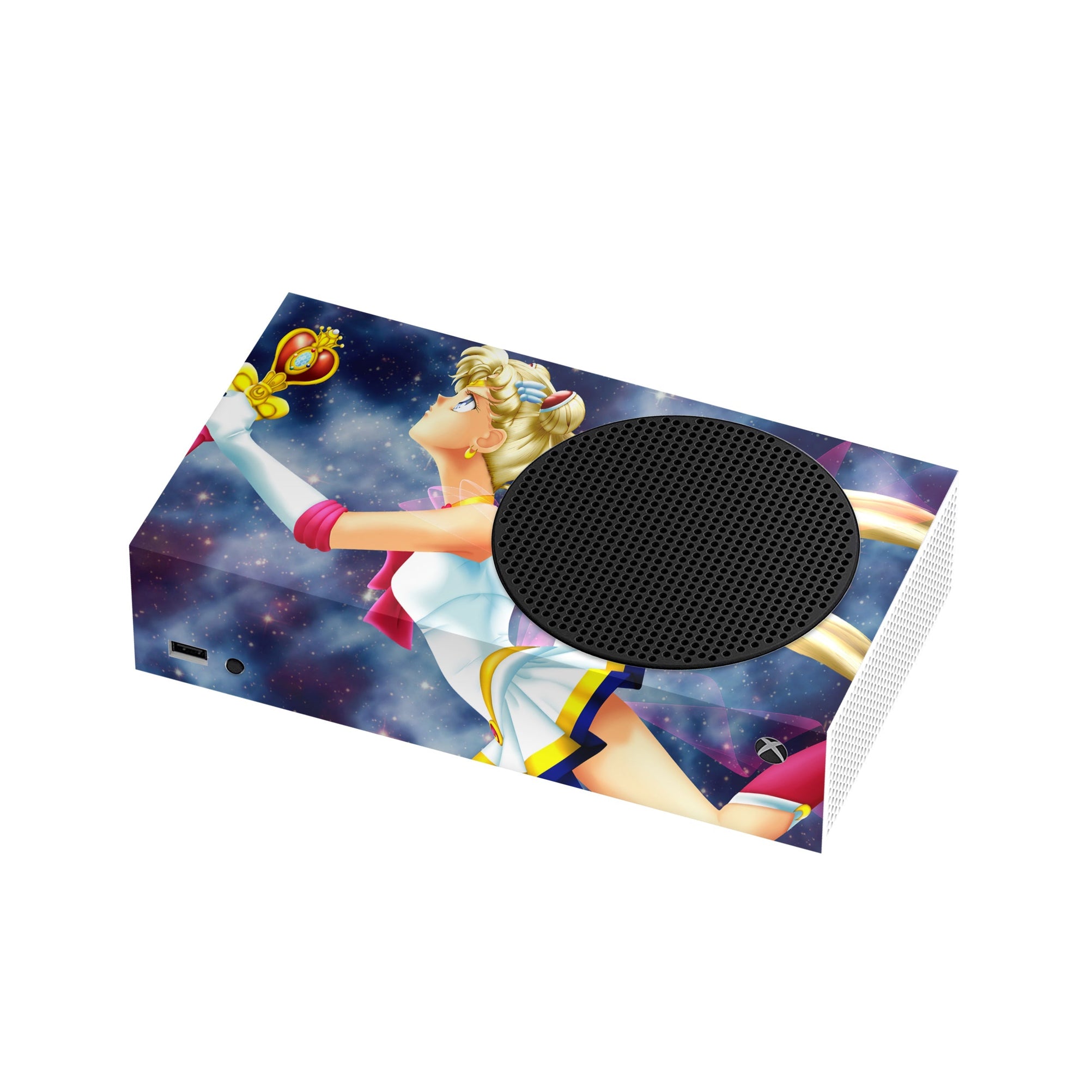 A video game skin featuring a Moon Princess 3 design for the Xbox Series S.