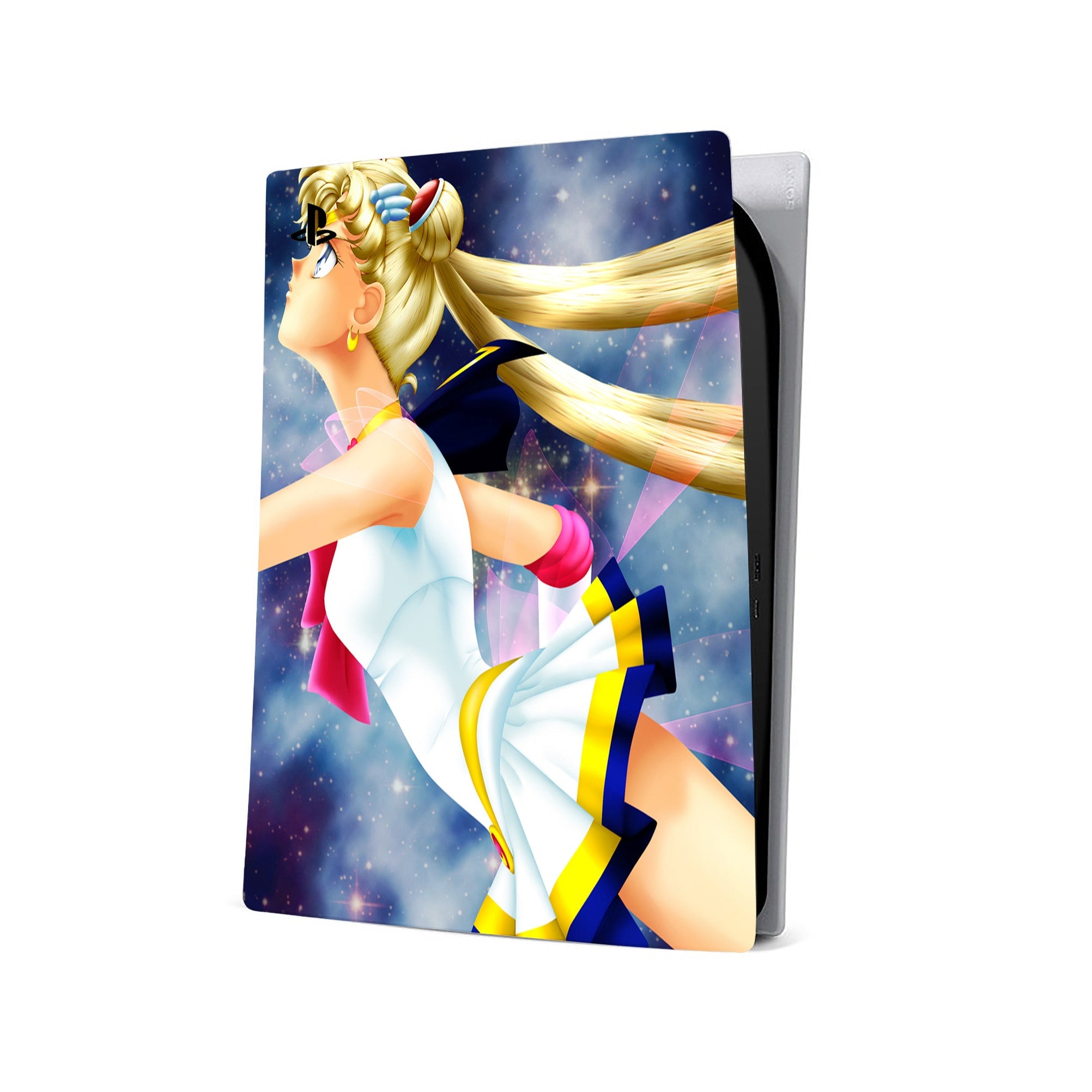 A video game skin featuring a Moon Princess 3 design for the PS5 Digital.