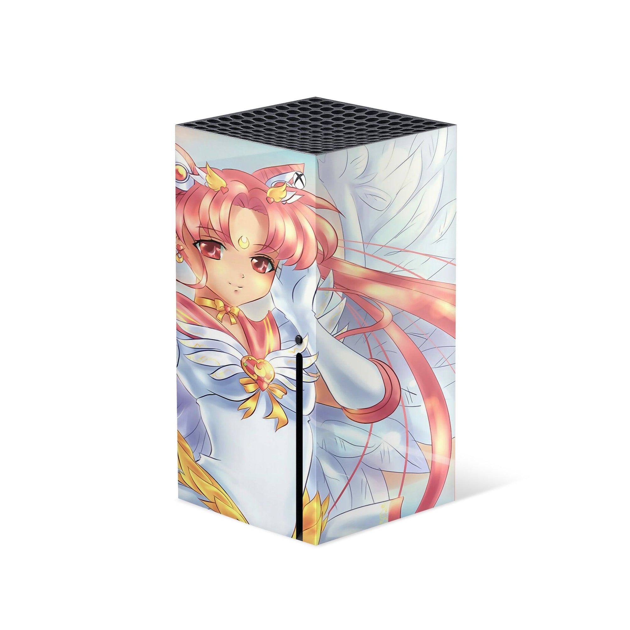 A video game skin featuring a Moon Princess 4 design for the Xbox Series X.