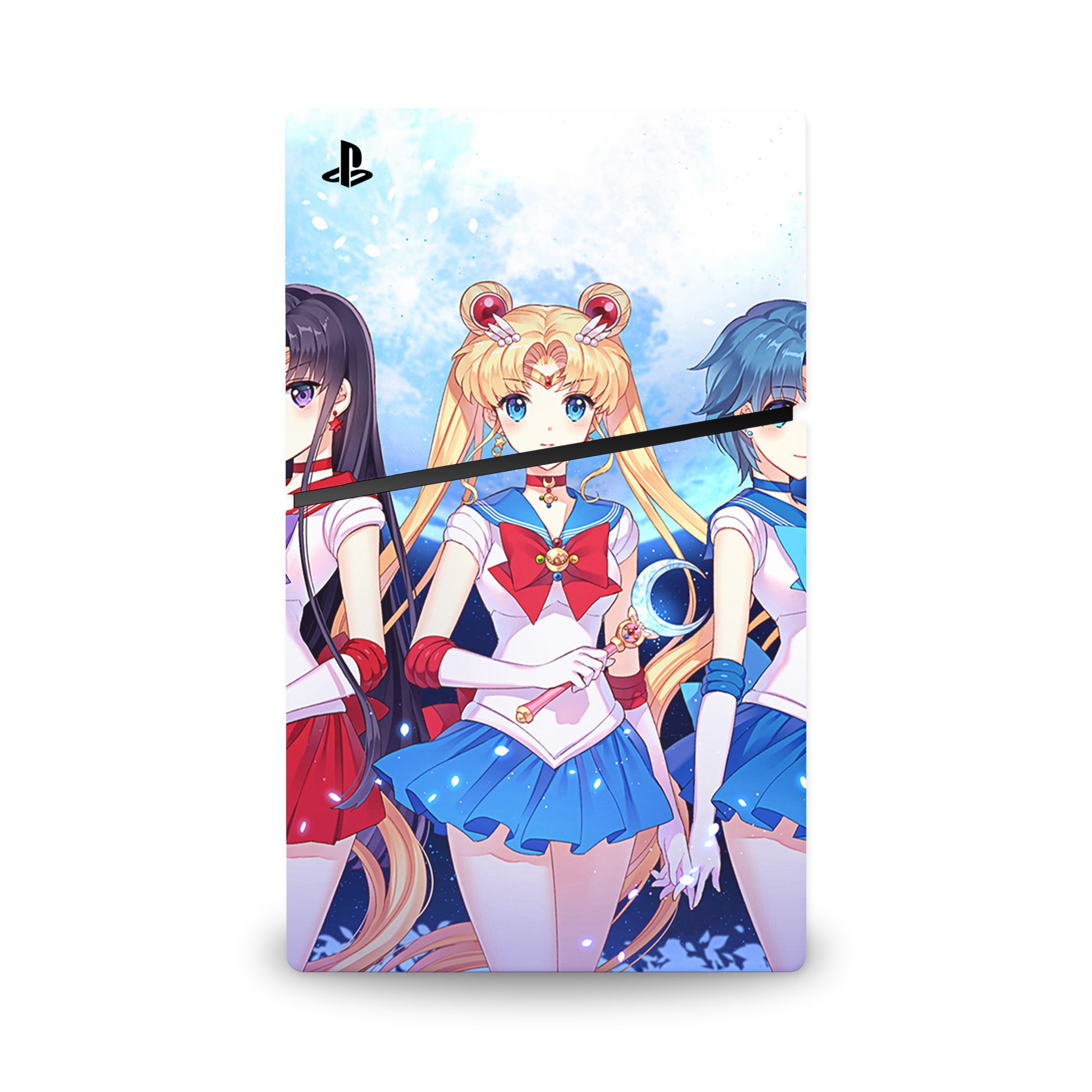 A video game skin featuring a Moon Princess 5 design for the PS5 Slim.