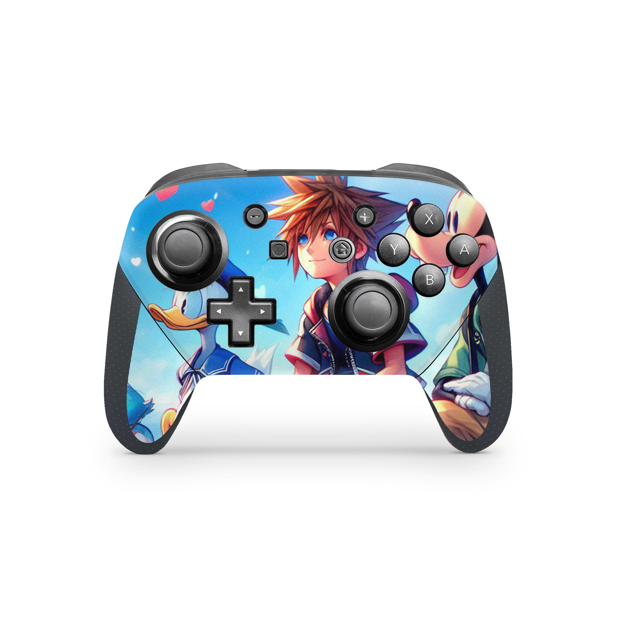 A video game skin featuring a Keyblade Warrior 7 design for the Nintendo Switch Pro Controller.