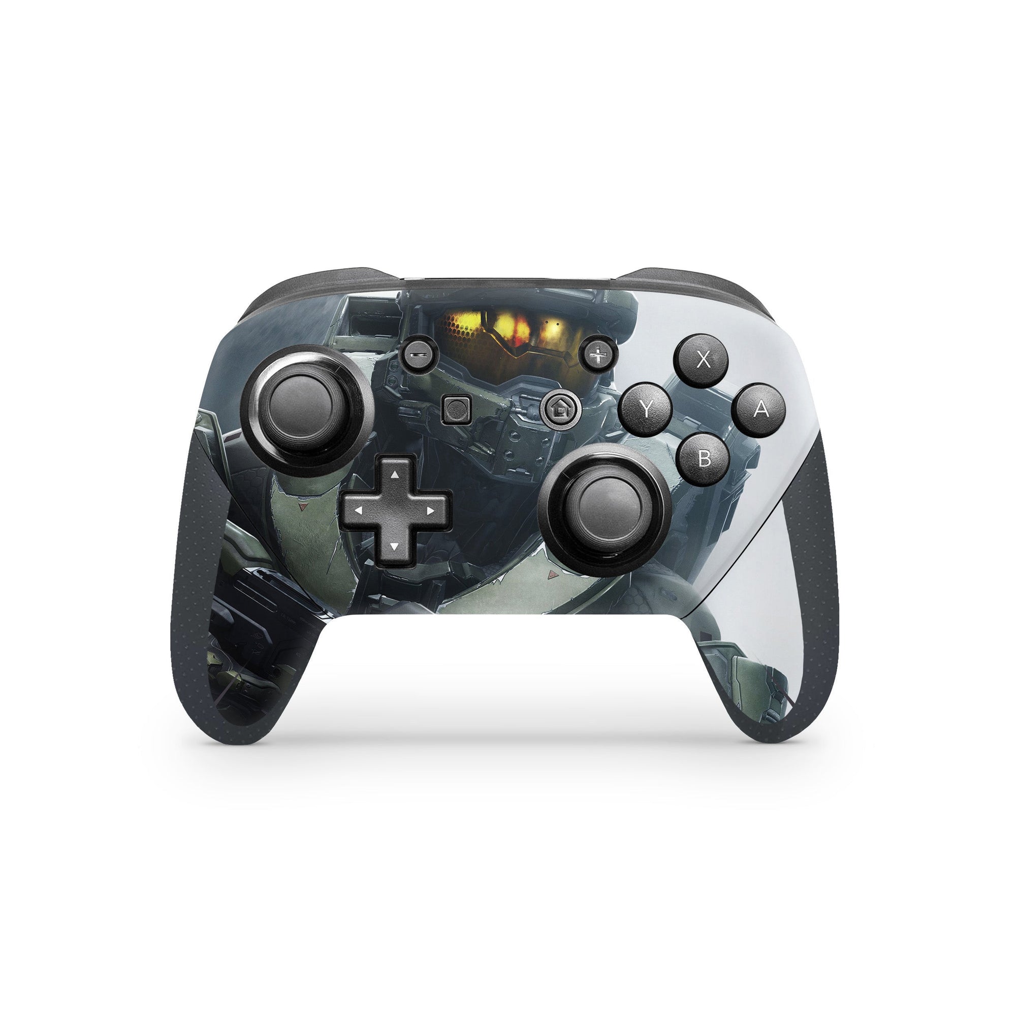 A video game skin featuring a Spartan Vanguard 1 design for the Nintendo Switch Pro Controller.