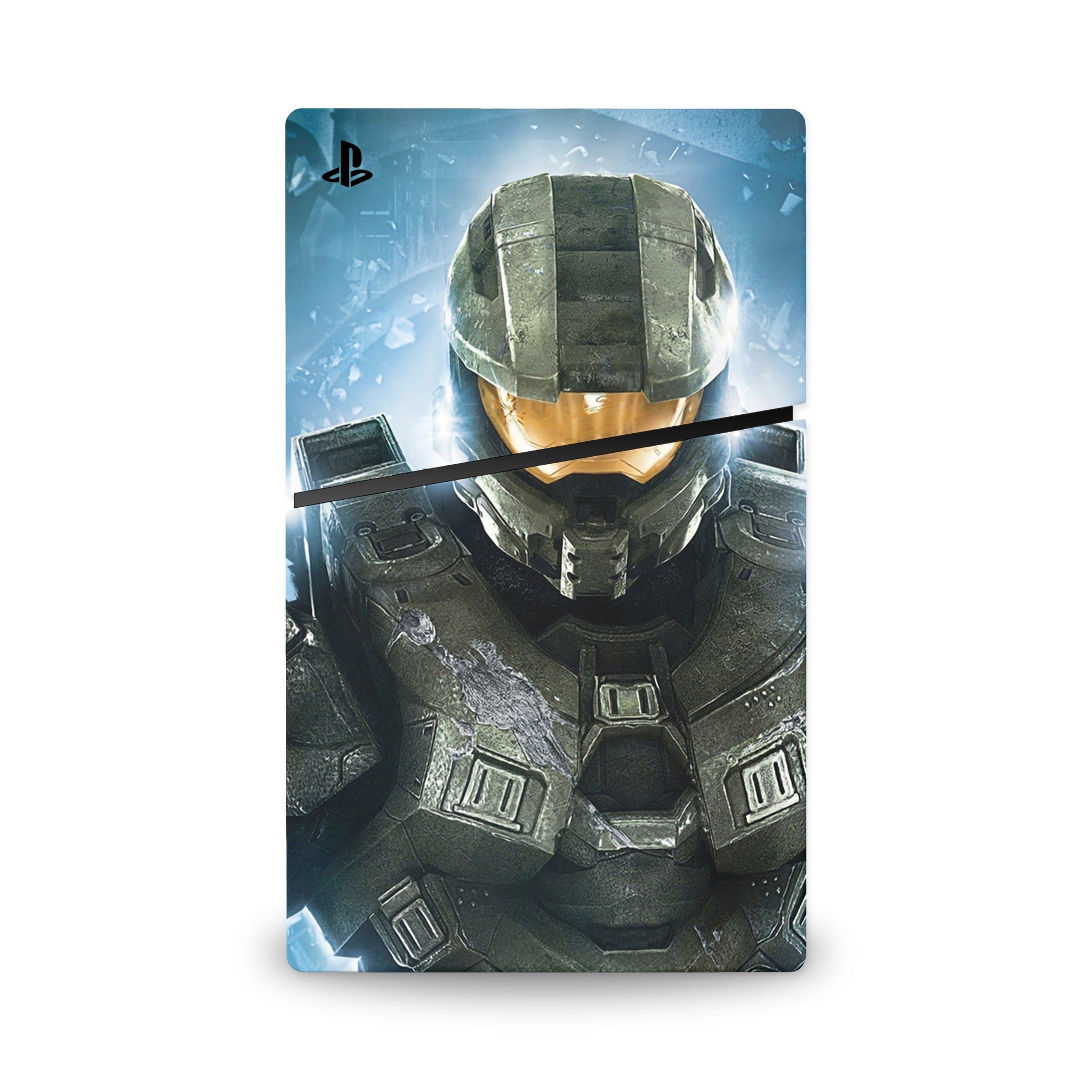 A video game skin featuring a Spartan Vanguard 3 design for the PS5 Slim Digital.