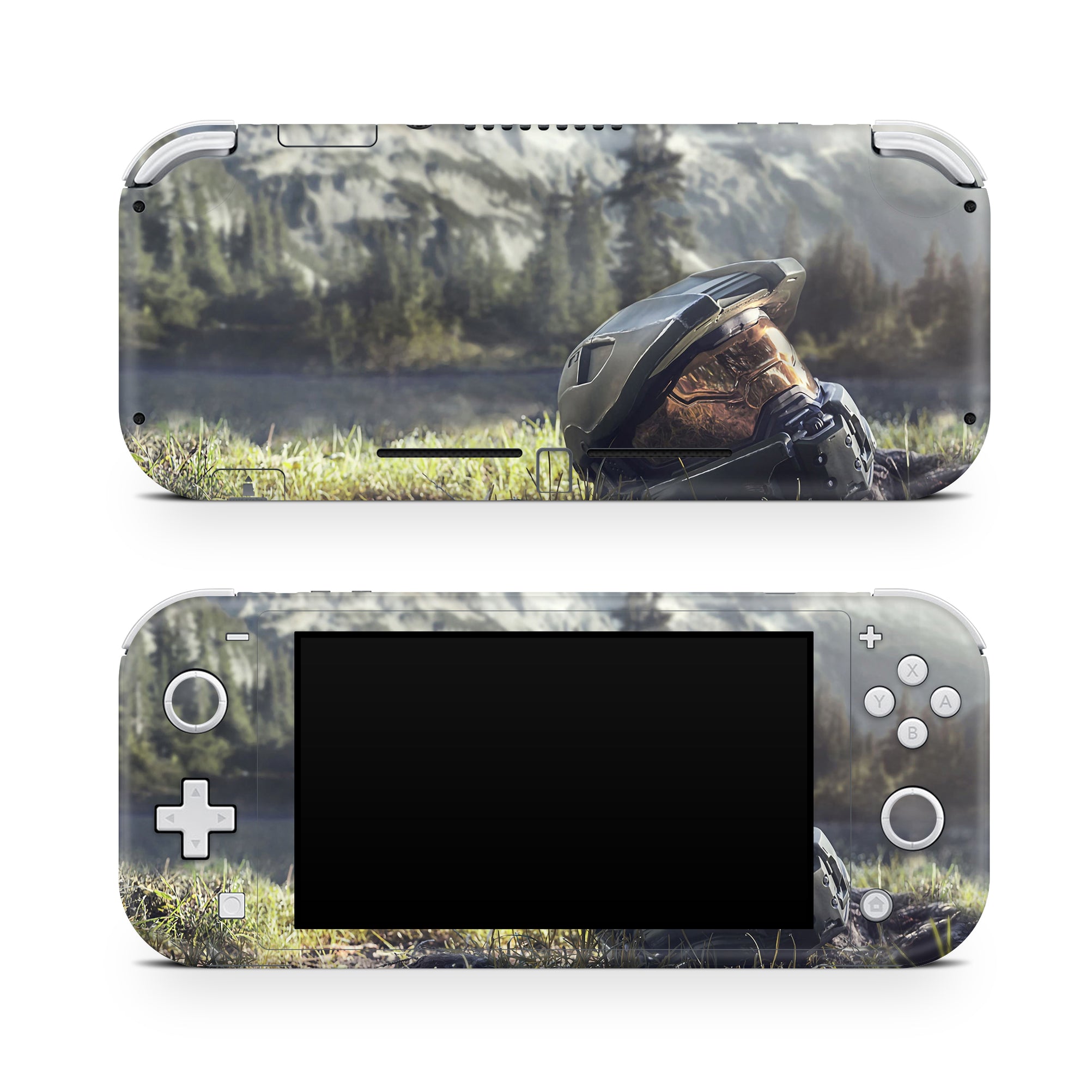 A video game skin featuring a Spartan Vanguard 4 design for the Nintendo Switch Lite.