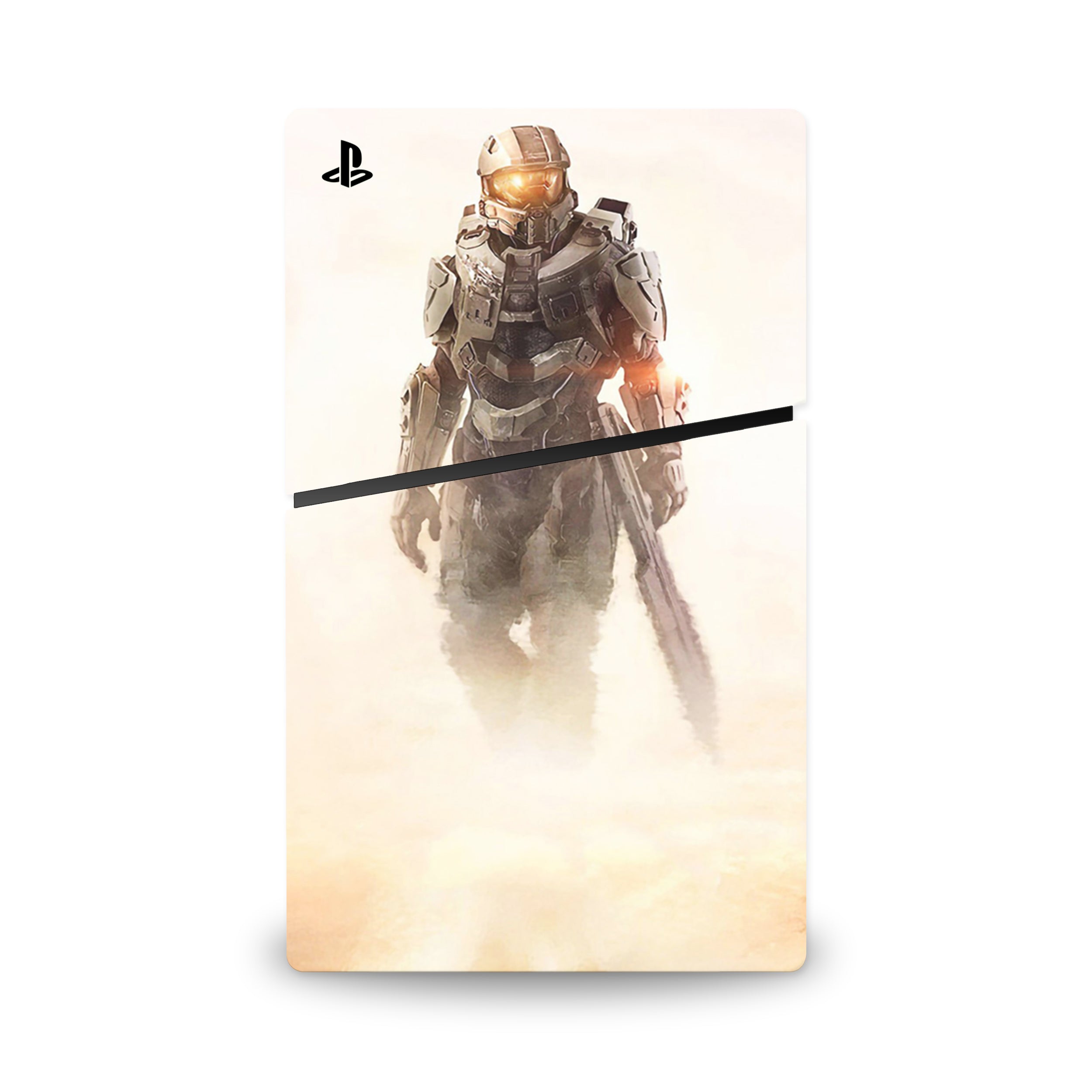 A video game skin featuring a Spartan Vanguard 5 design for the PS5 Slim Digital.