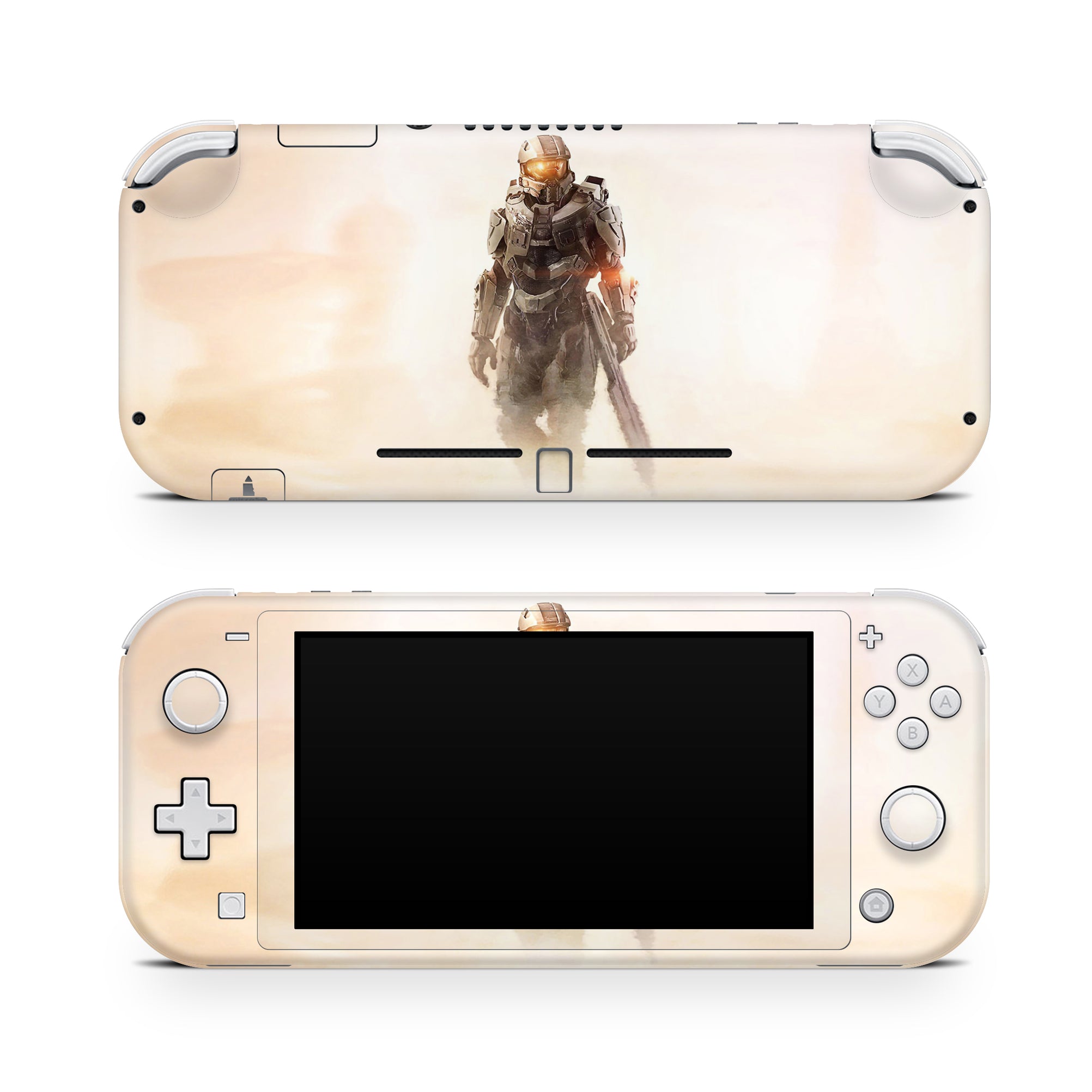 A video game skin featuring a Spartan Vanguard 5 design for the Nintendo Switch Lite.