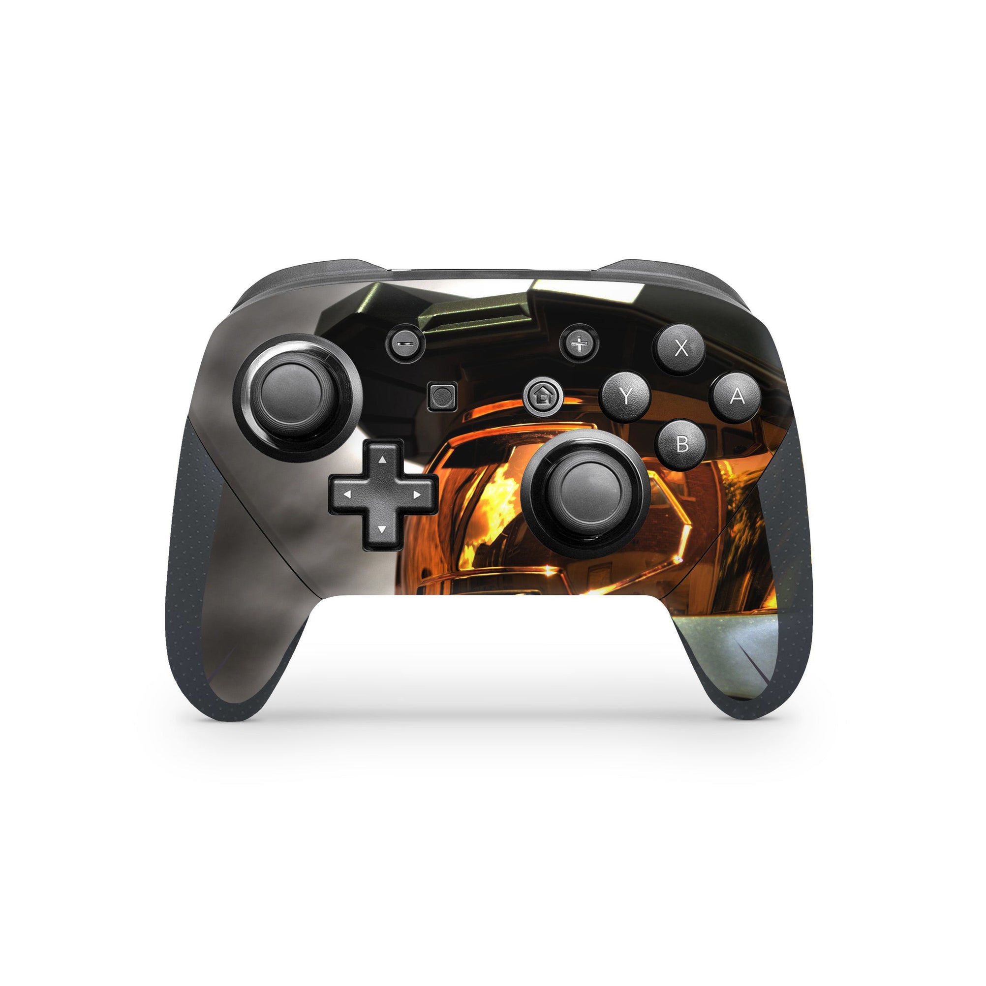 A video game skin featuring a Spartan Vanguard 8 design for the Nintendo Switch Pro Controller.