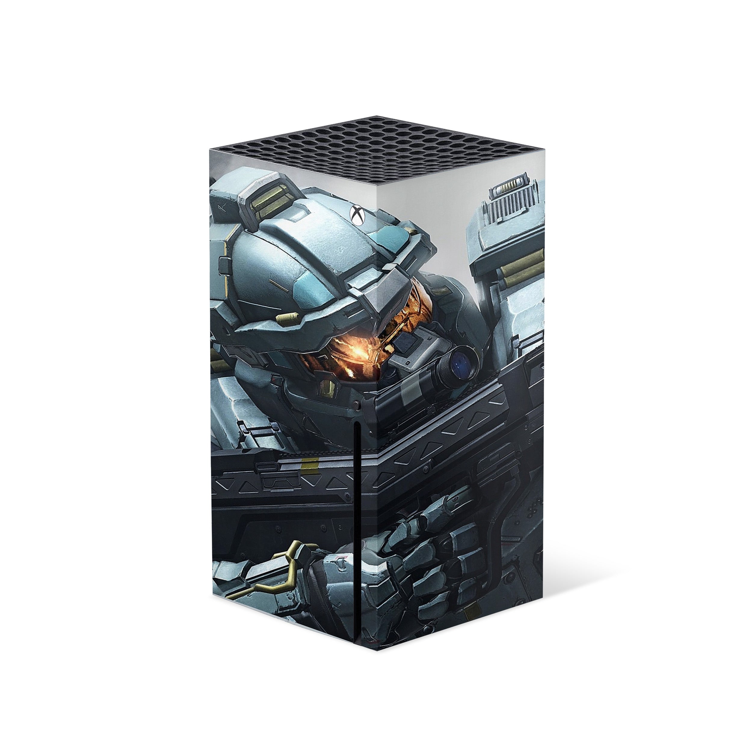 A video game skin featuring a Spartan Vanguard 9 design for the Xbox Series X.