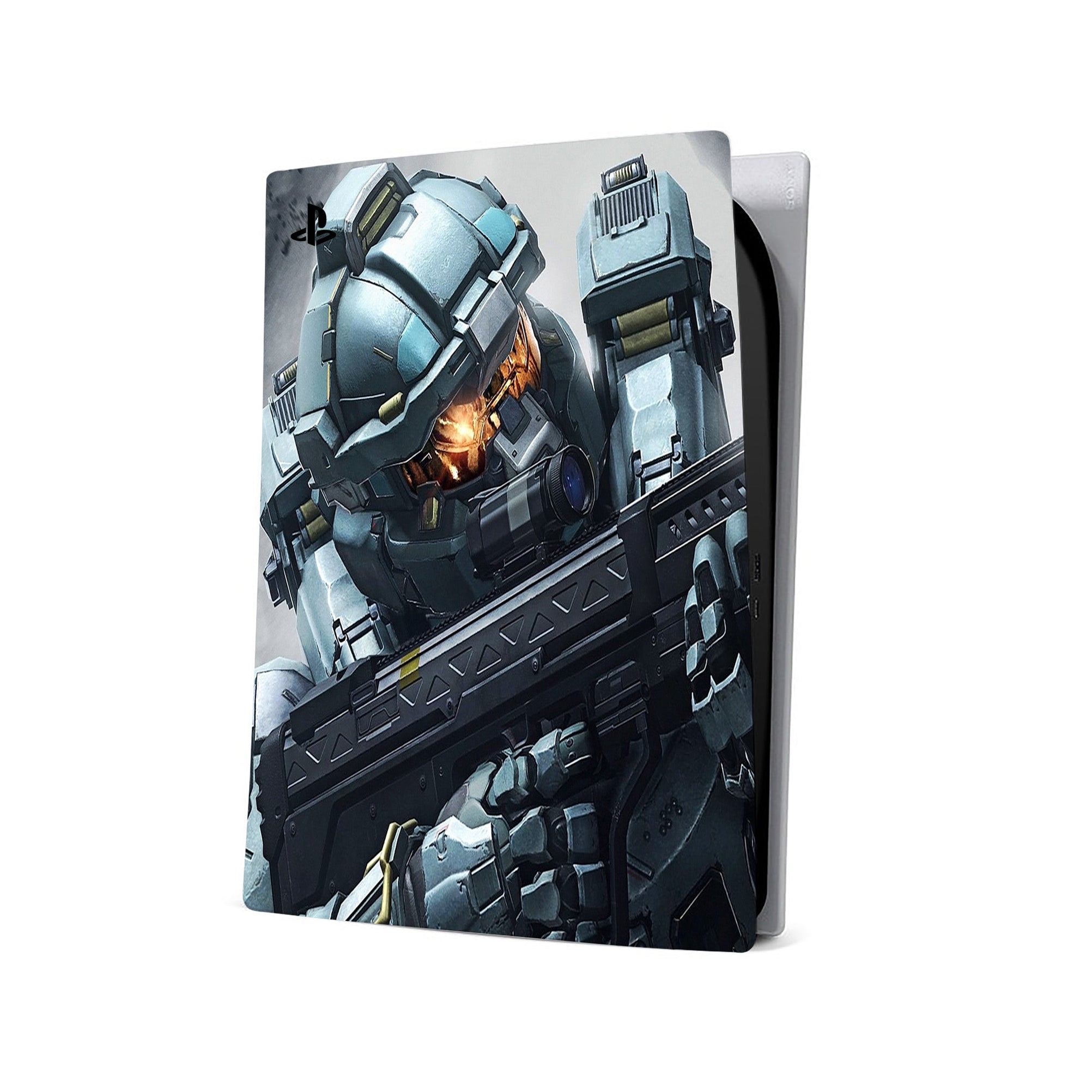 A video game skin featuring a Spartan Vanguard 9 design for the PS5.