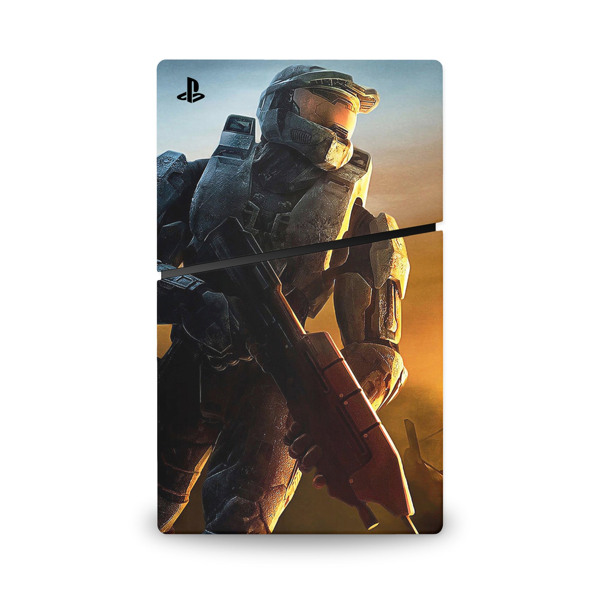 A video game skin featuring a Spartan Vanguard 10 design for the PS5 Slim.