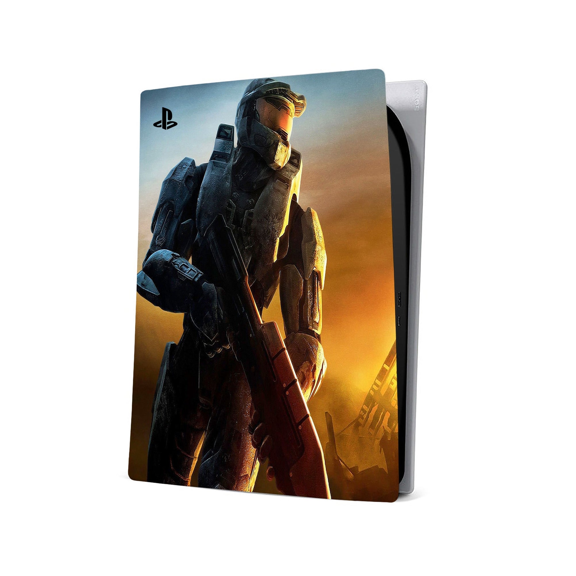 A video game skin featuring a Spartan Vanguard 10 design for the PS5.