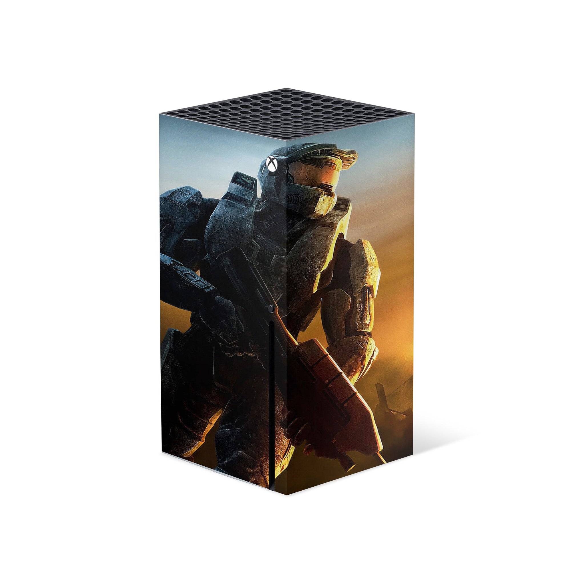 A video game skin featuring a Spartan Vanguard 10 design for the Xbox Series X.