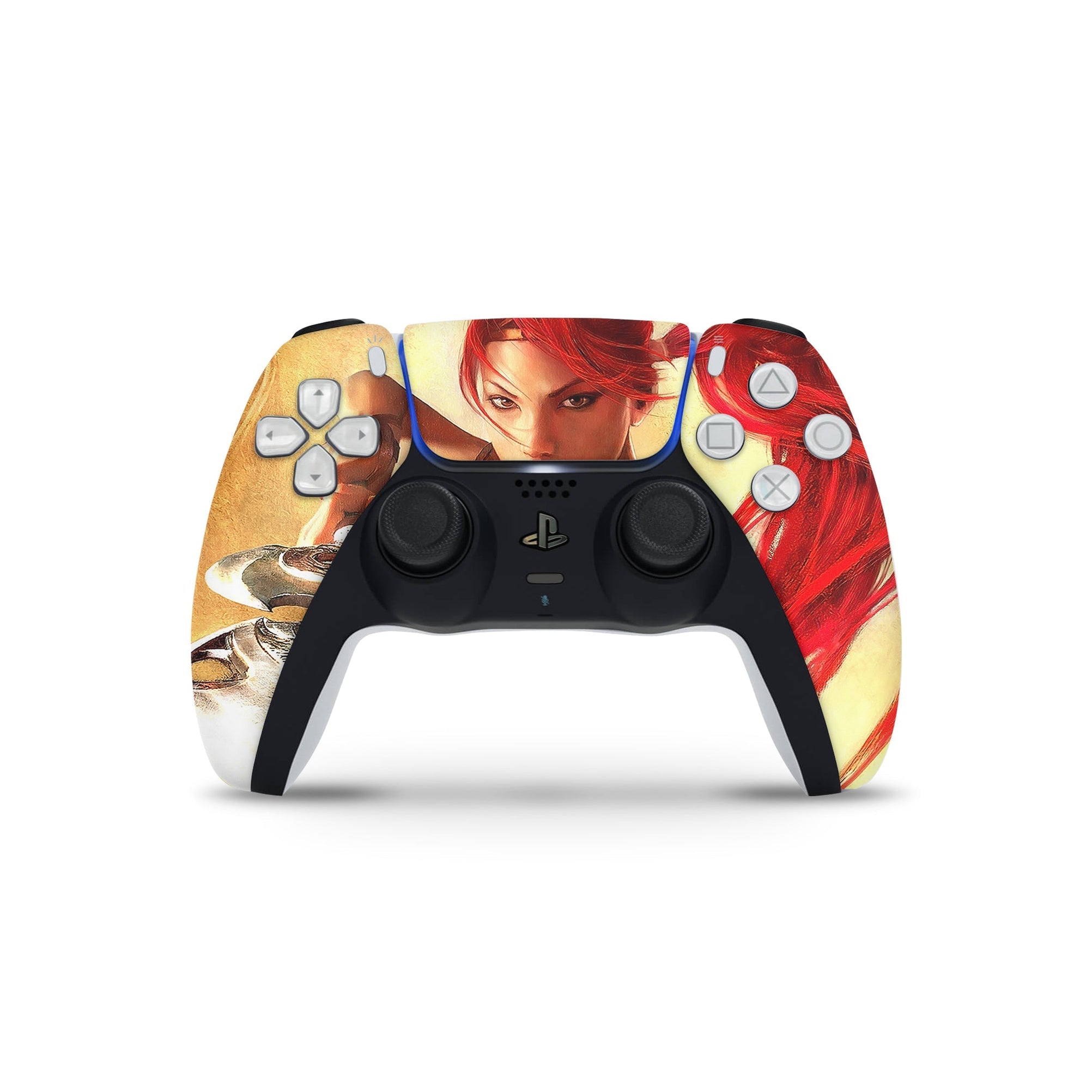 A video game skin featuring a Divine Blade design for the PS5 Controller.