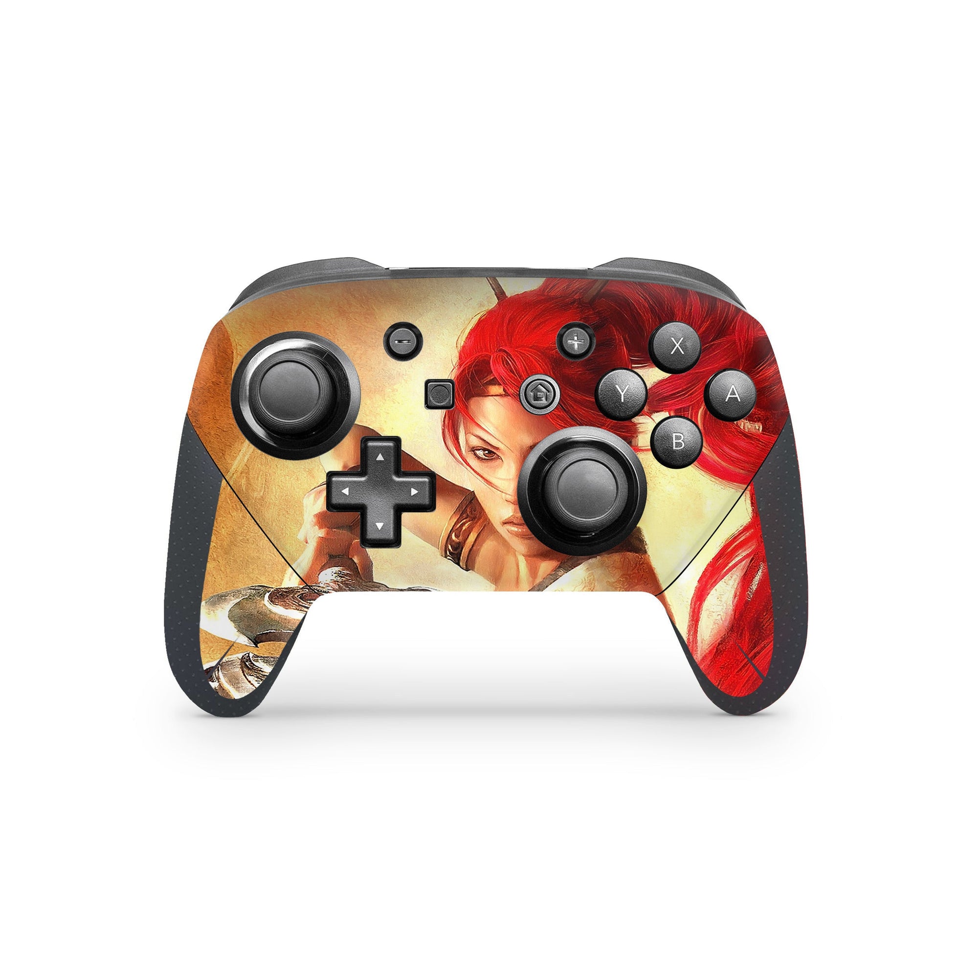 A video game skin featuring a Divine Blade design for the Nintendo Switch Pro Controller.