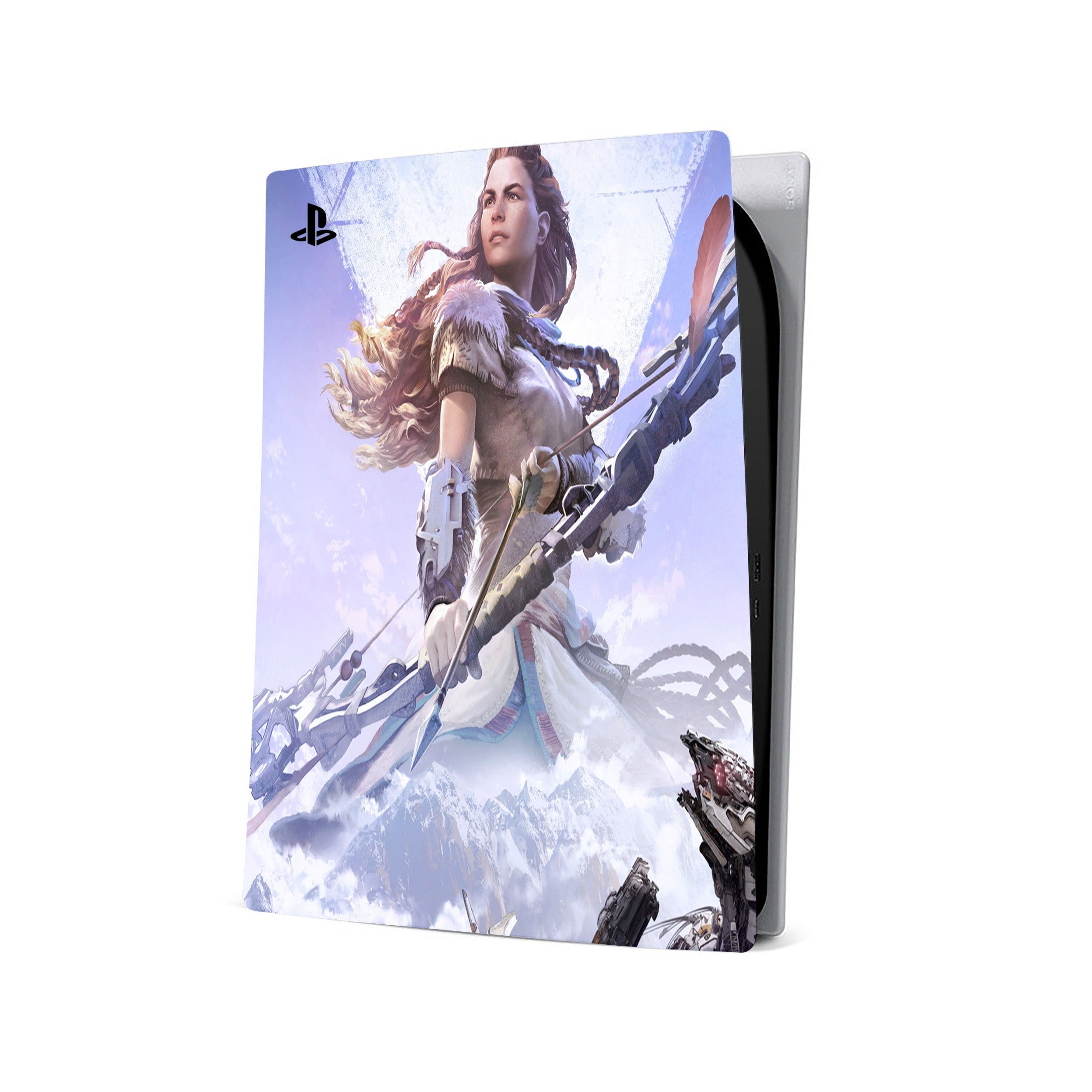 Video Game-inspired, The Machine Huntress decal for PS5 - Solar Horizon Warrior Edition