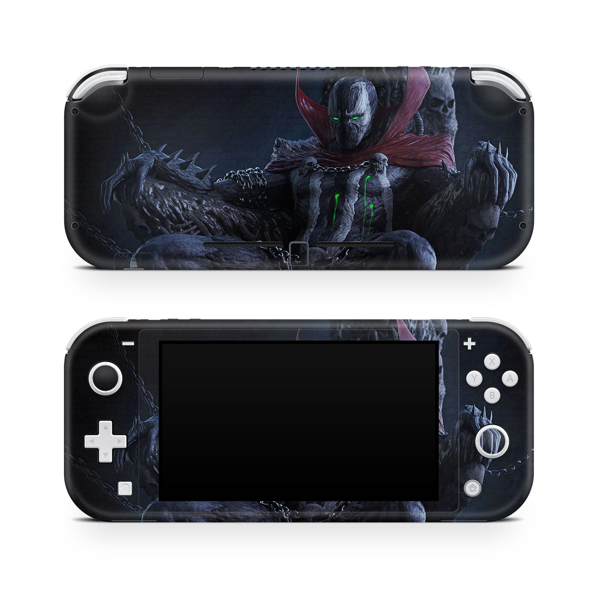 A video game skin featuring a Hellspawn Avenger 1 design for the Nintendo Switch Lite.