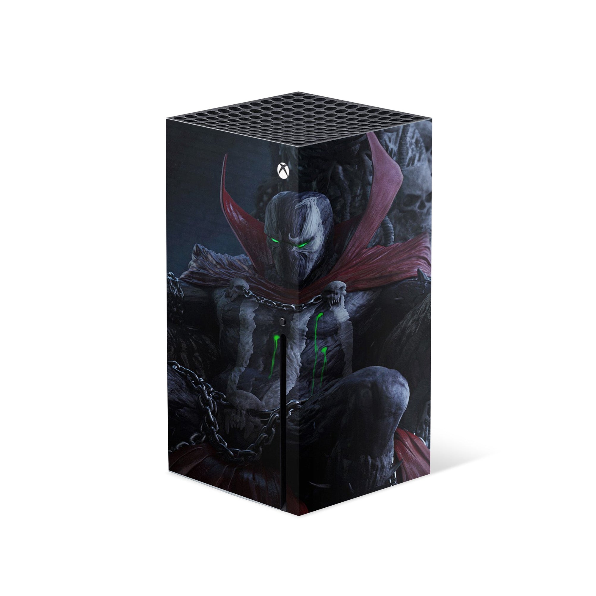 A video game skin featuring a Hellspawn Avenger 1 design for the Xbox Series X.