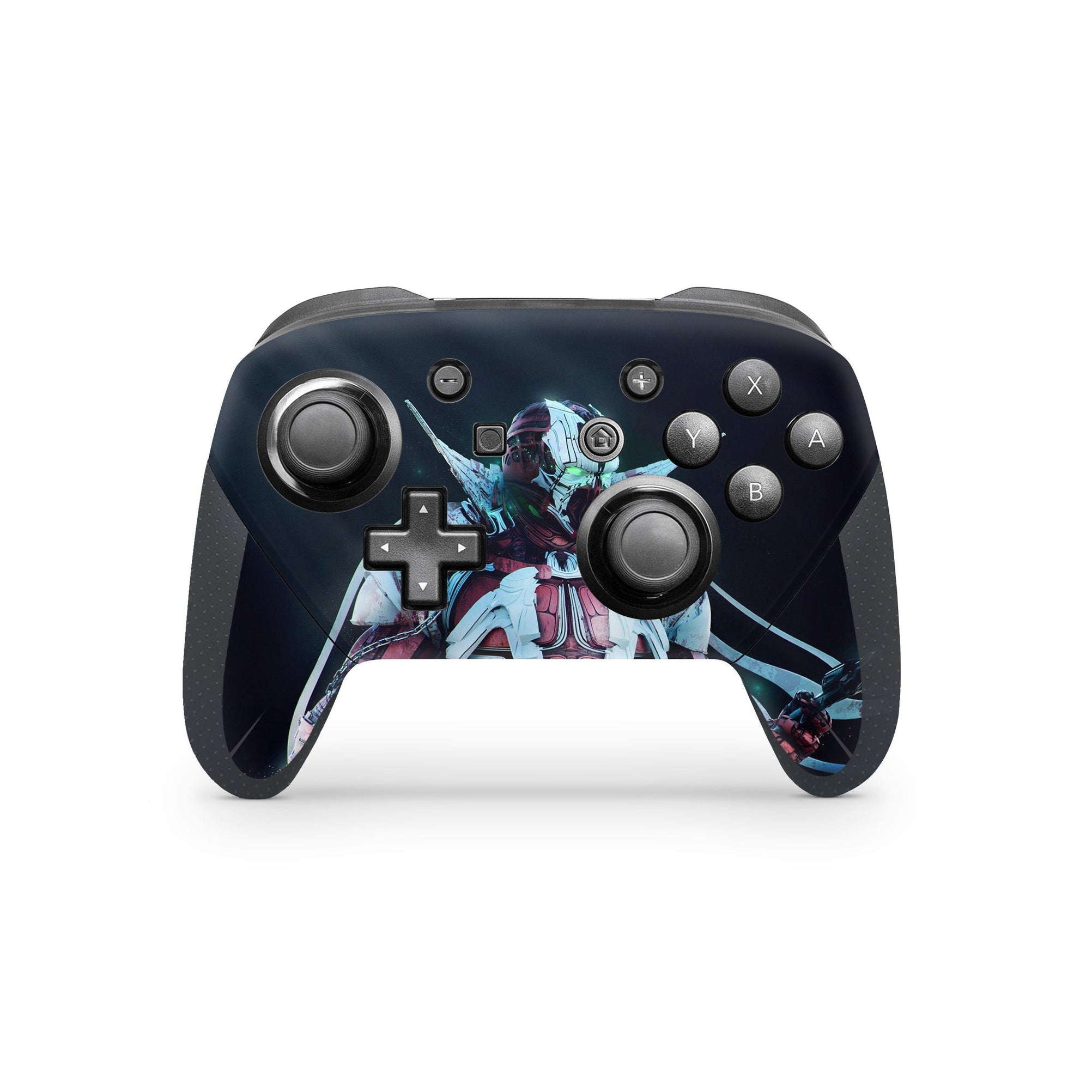 A video game skin featuring a Hellspawn Avenger 2 design for the Nintendo Switch Pro Controller.