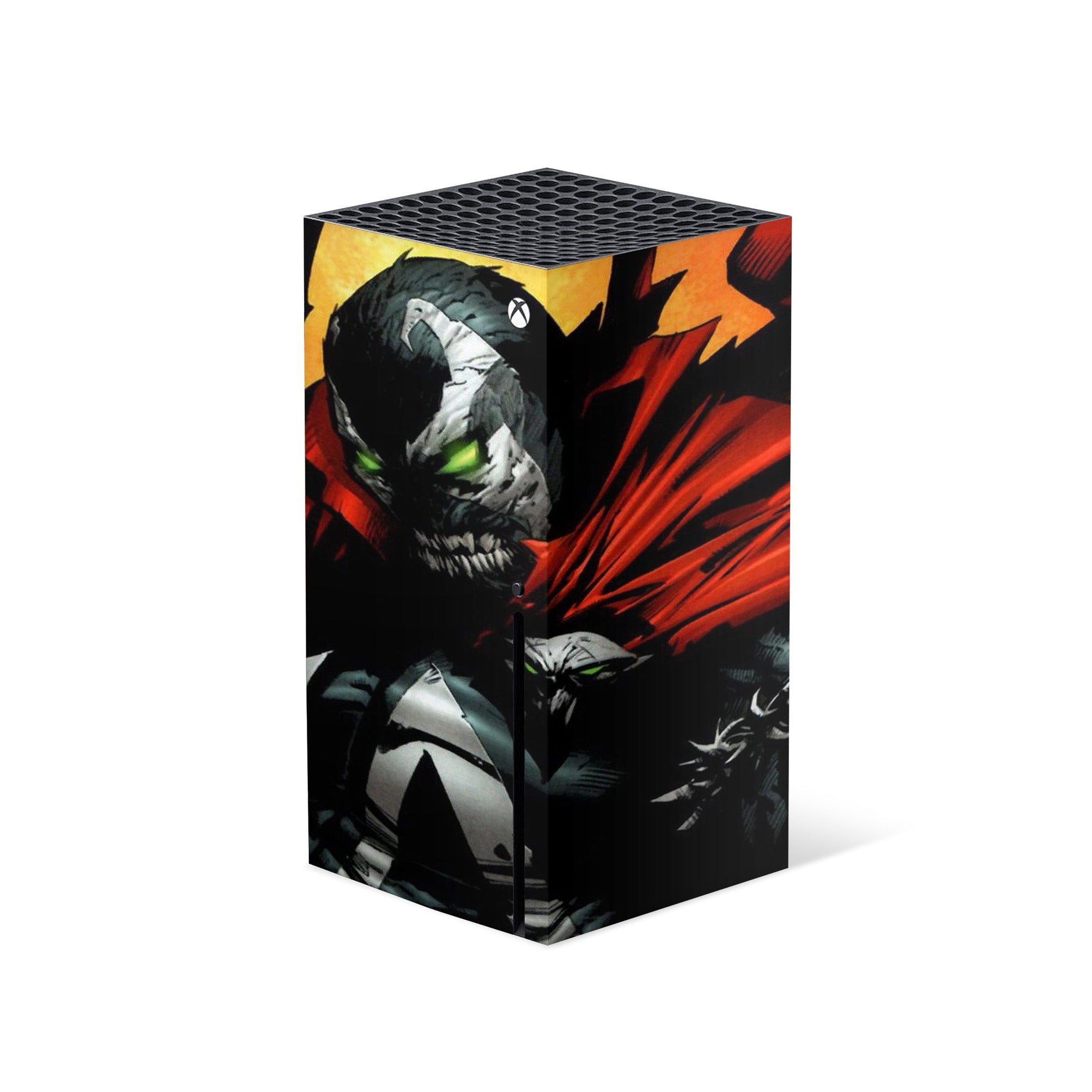 A video game skin featuring a Hellspawn Avenger 3 design for the Xbox Series X.