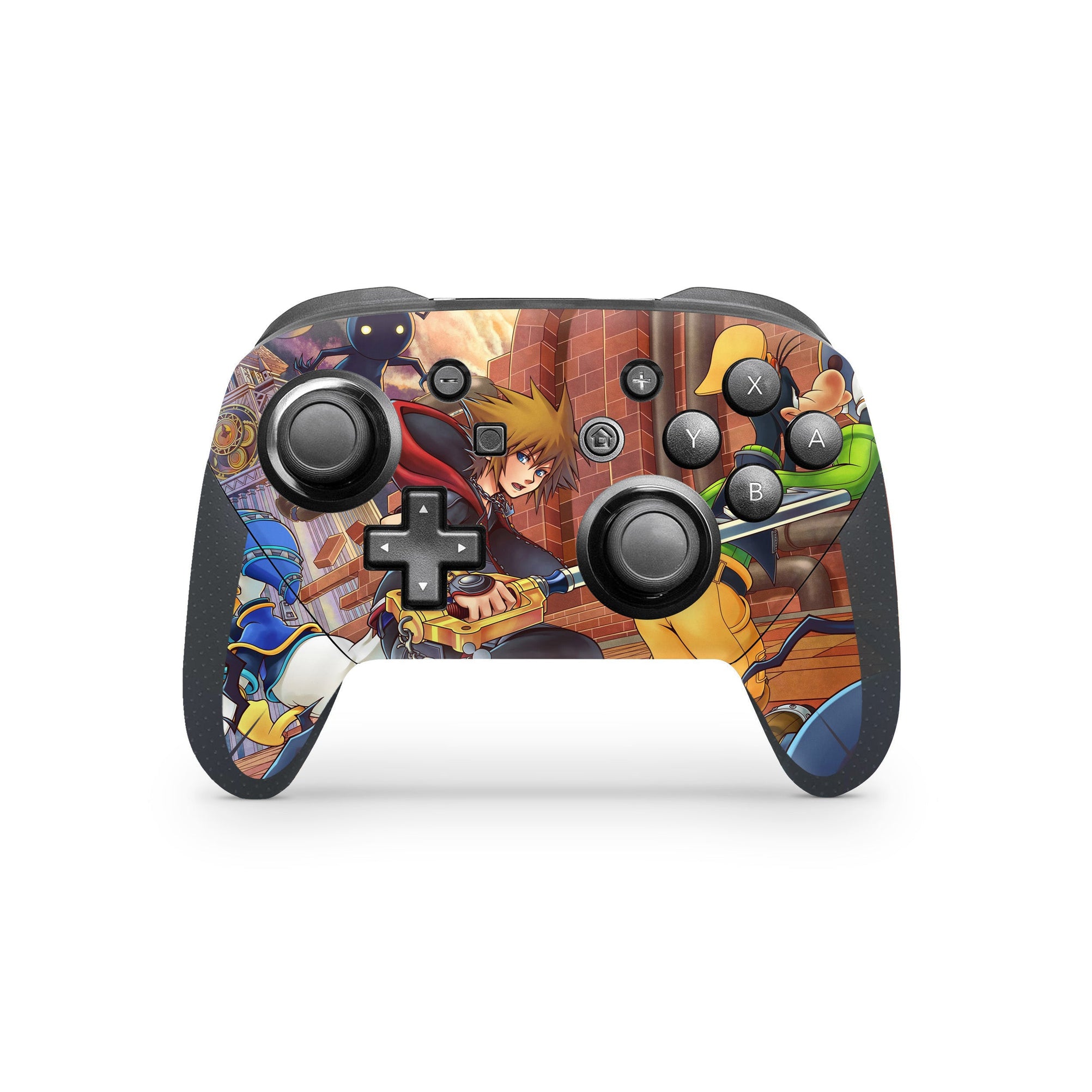 A video game skin featuring a Keyblade Hero 2 design for the Nintendo Switch Pro Controller.