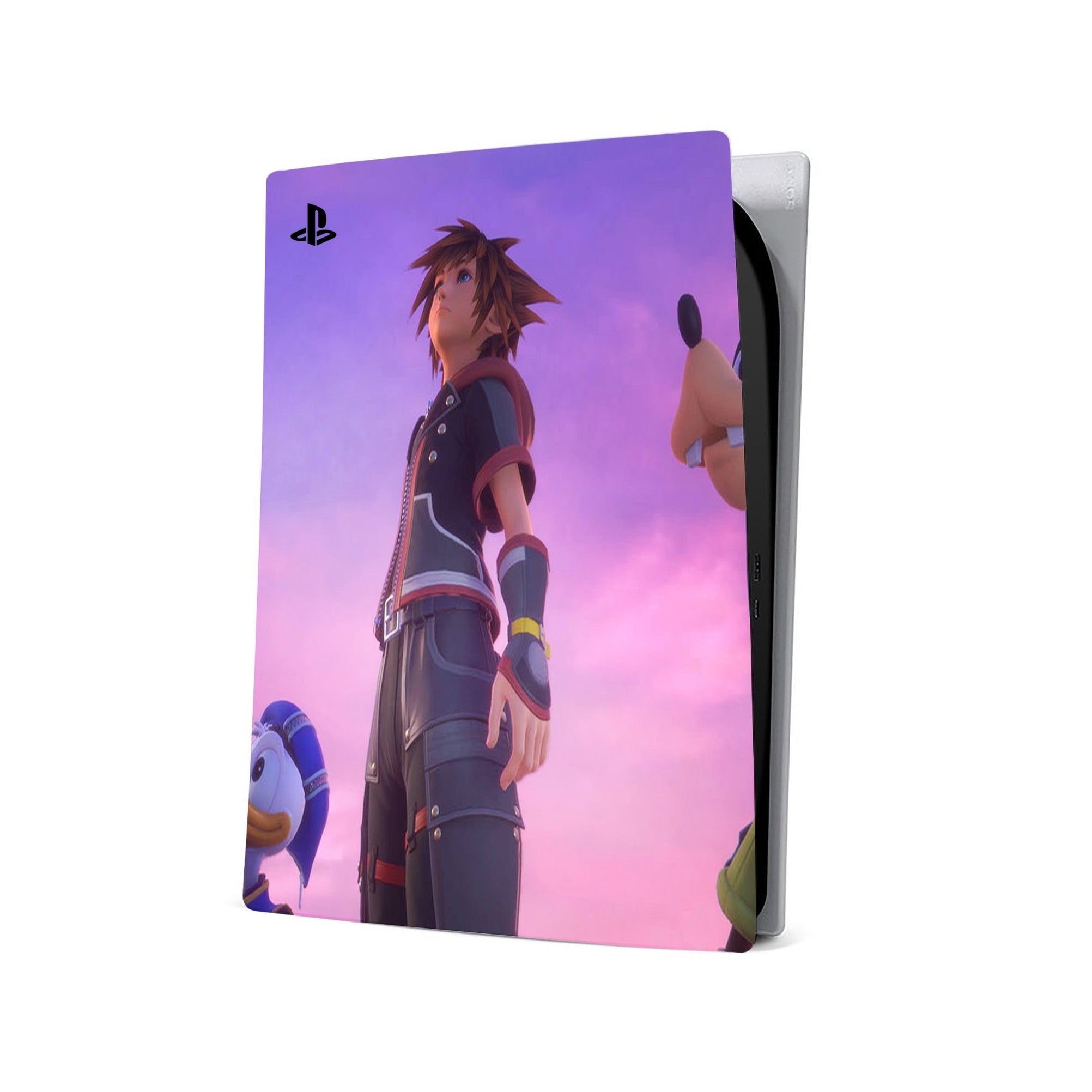 A video game skin featuring a Keyblade Hero 4 design for the PS5 Digital.