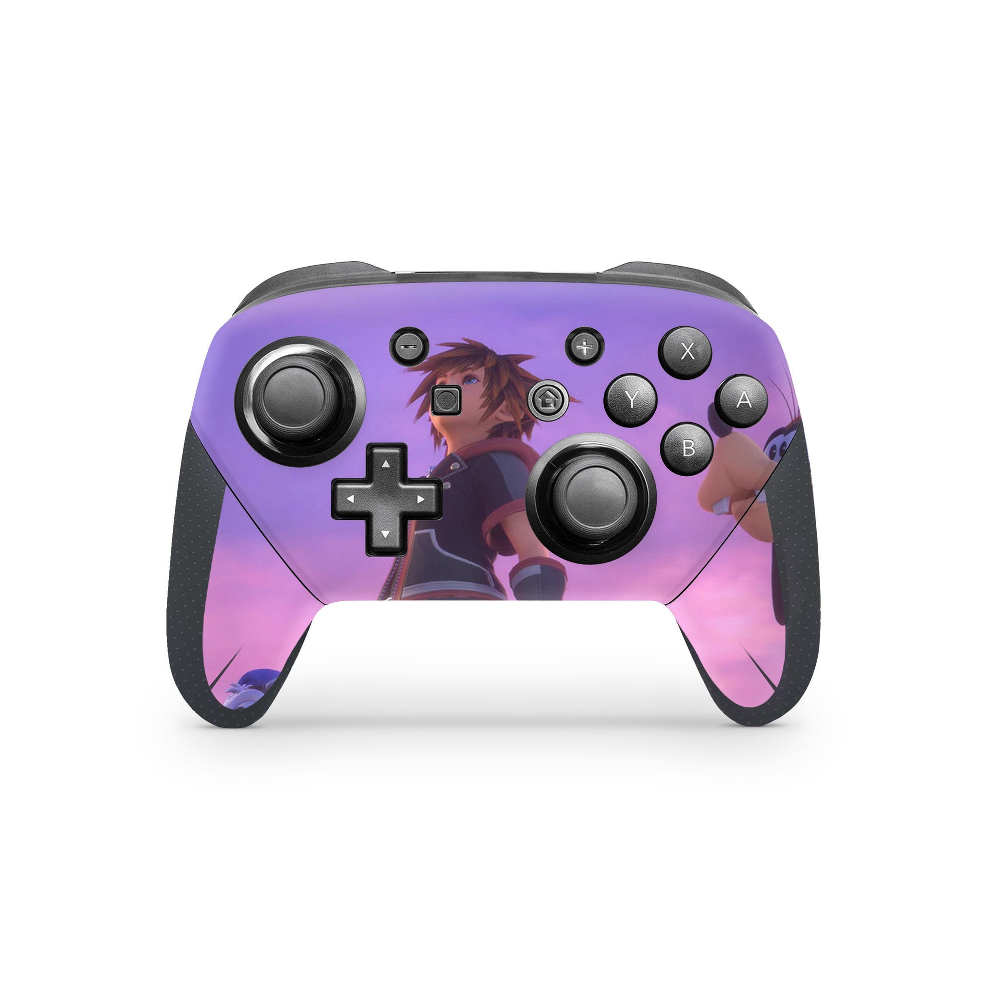 A video game skin featuring a Keyblade Hero 4 design for the Nintendo Switch Pro Controller.