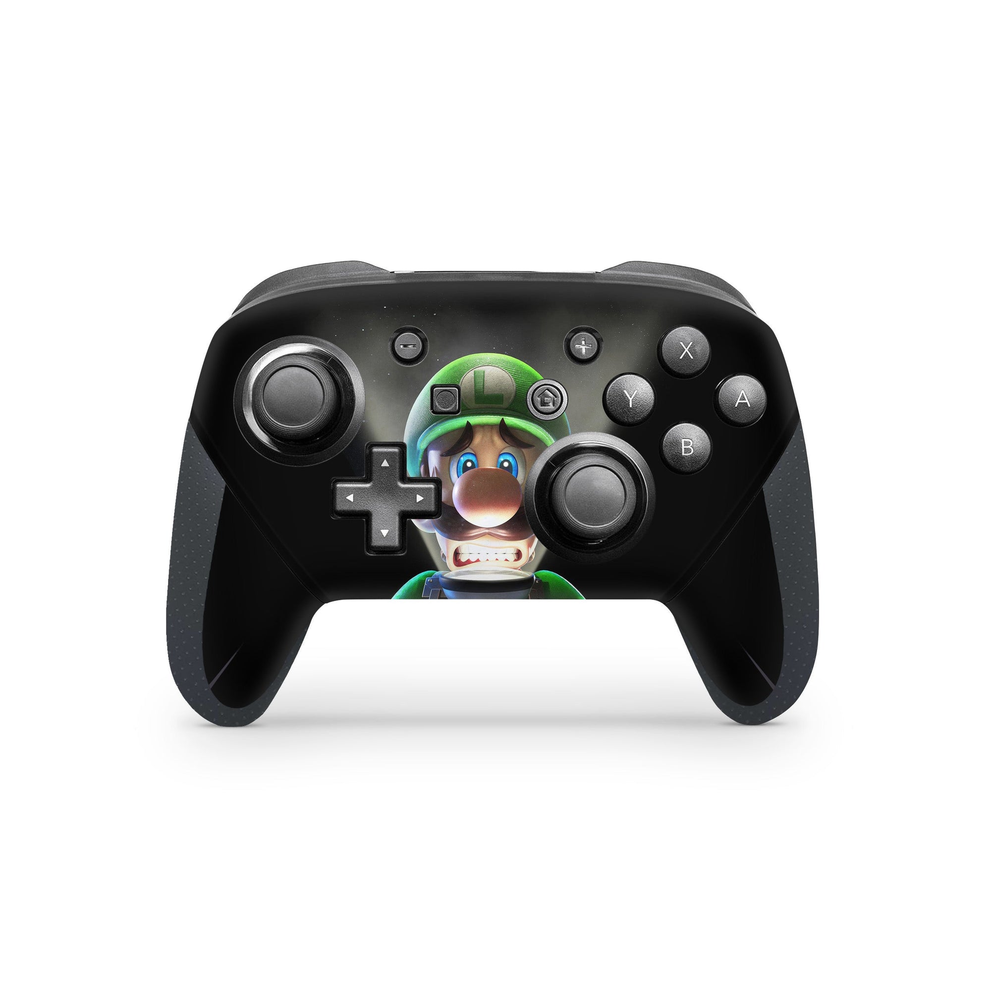 A video game skin featuring a Green Plumber design for the Nintendo Switch Pro Controller.