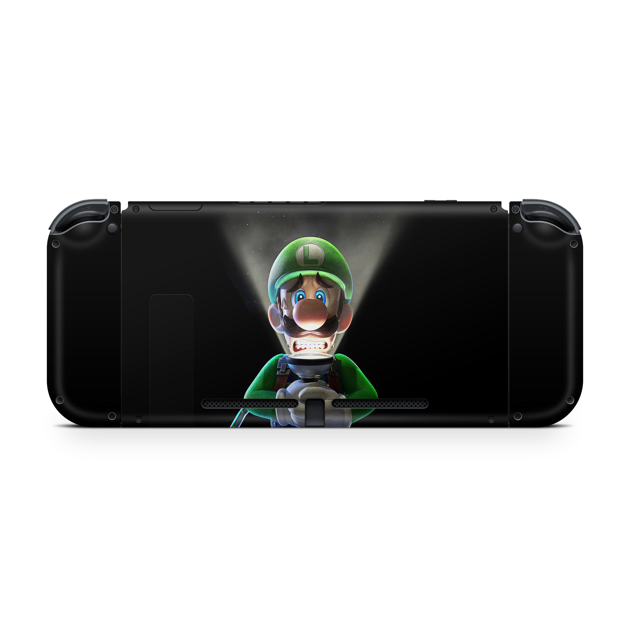 A video game skin featuring a Green Plumber design for the Nintendo Switch.