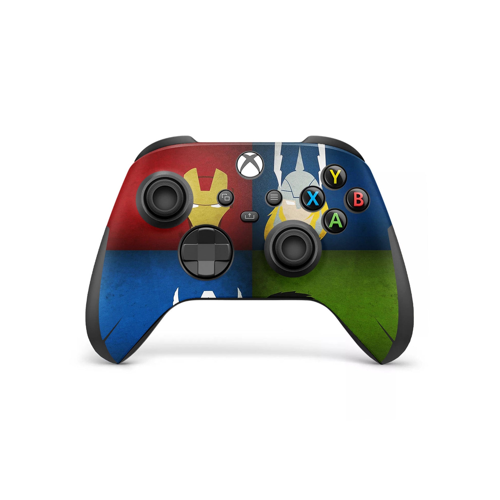 A video game skin featuring a Earth's Mightiest Heroes 1 design for the Xbox Series Wireless Controller.