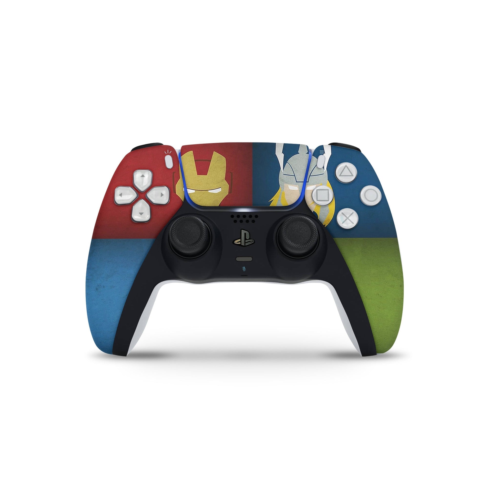 A video game skin featuring a Earth's Mightiest Heroes 1 design for the PS5 Controller.