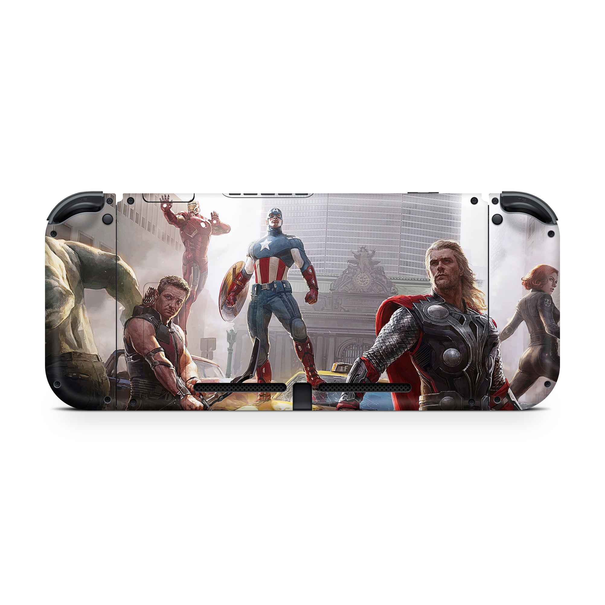 A video game skin featuring a Earth's Mightiest Heroes 2 design for the Nintendo Switch.