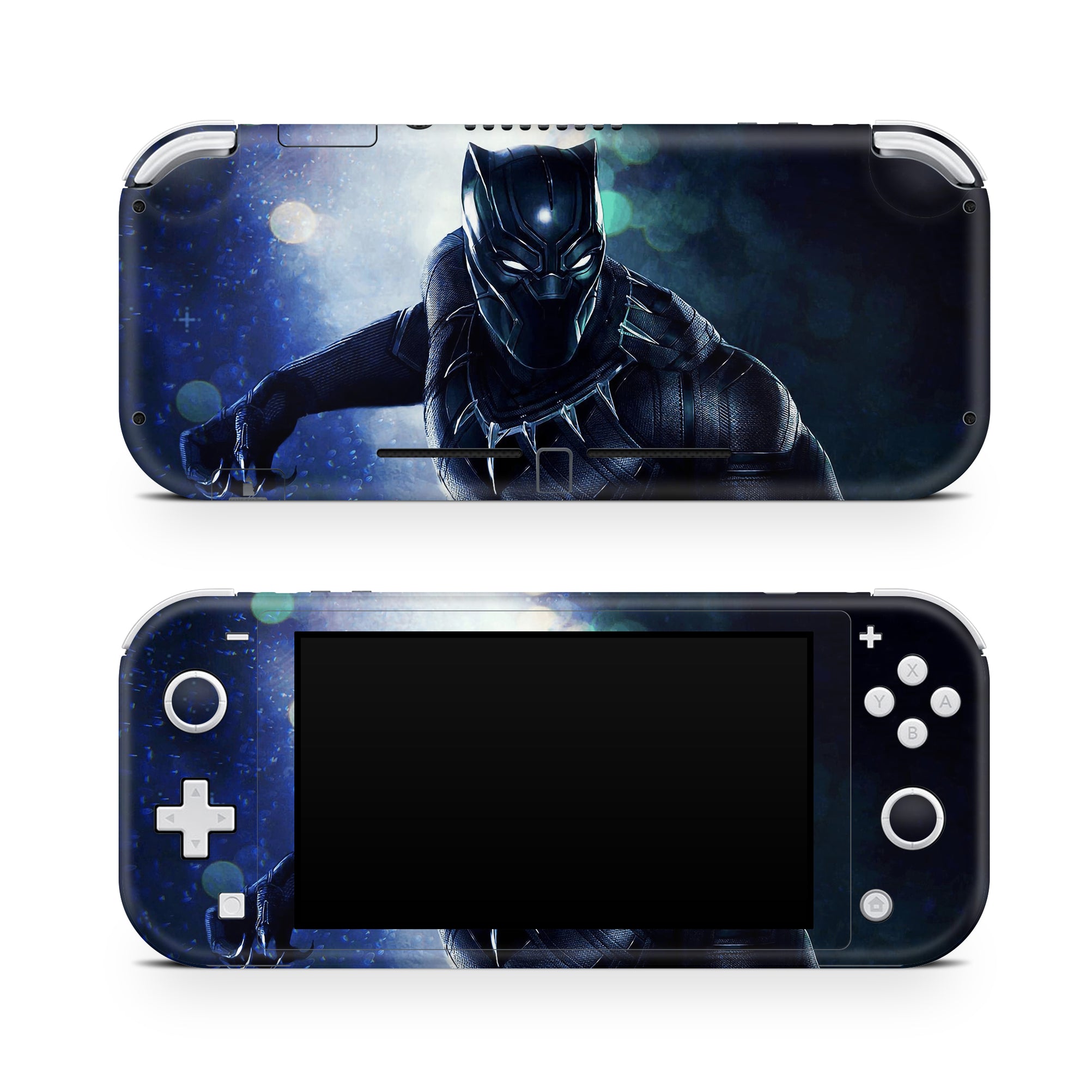 A video game skin featuring a Panther Sovereign King 1 design for the Nintendo Switch Lite.