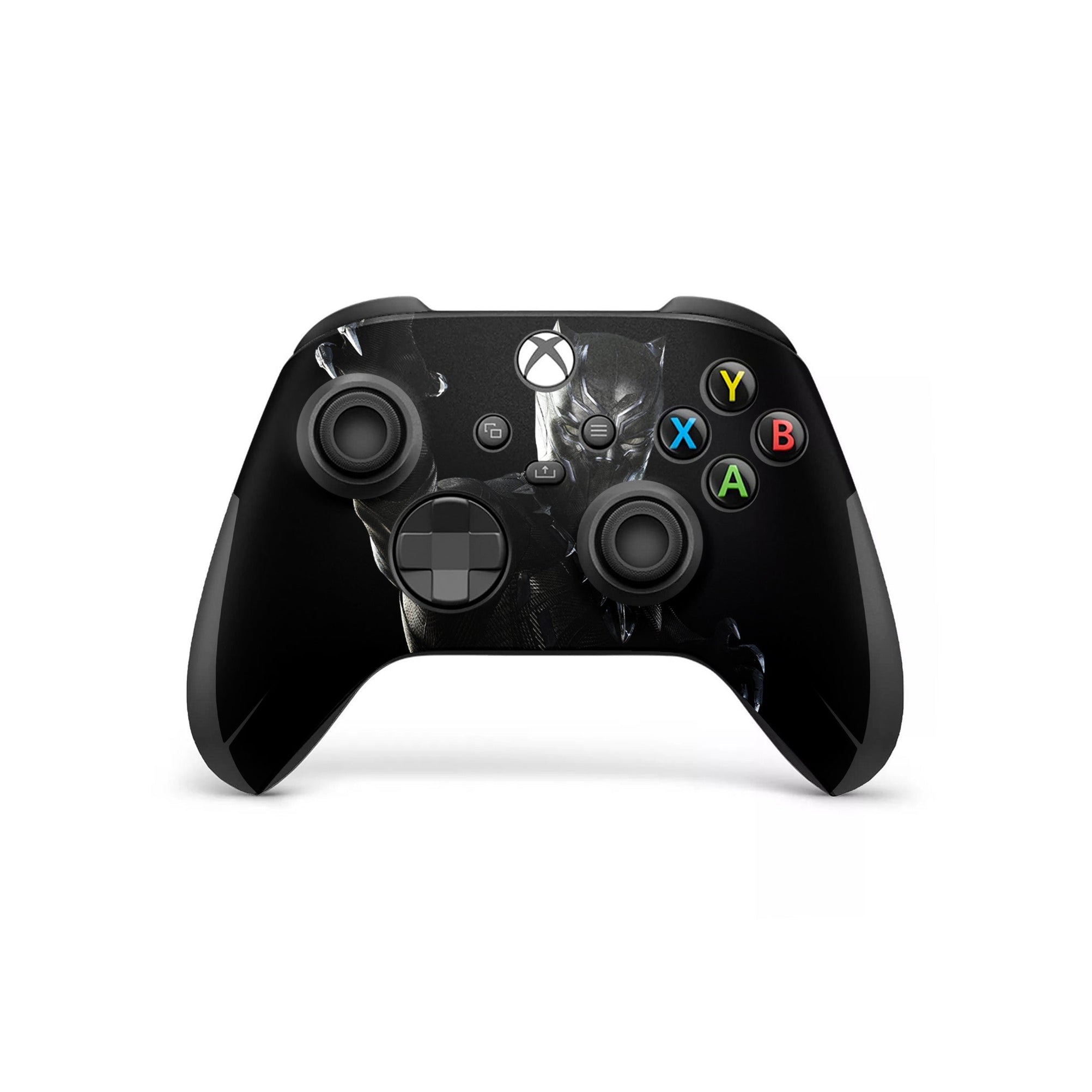 A video game skin featuring a Panther Sovereign King 4 design for the Xbox Series Wireless Controller.