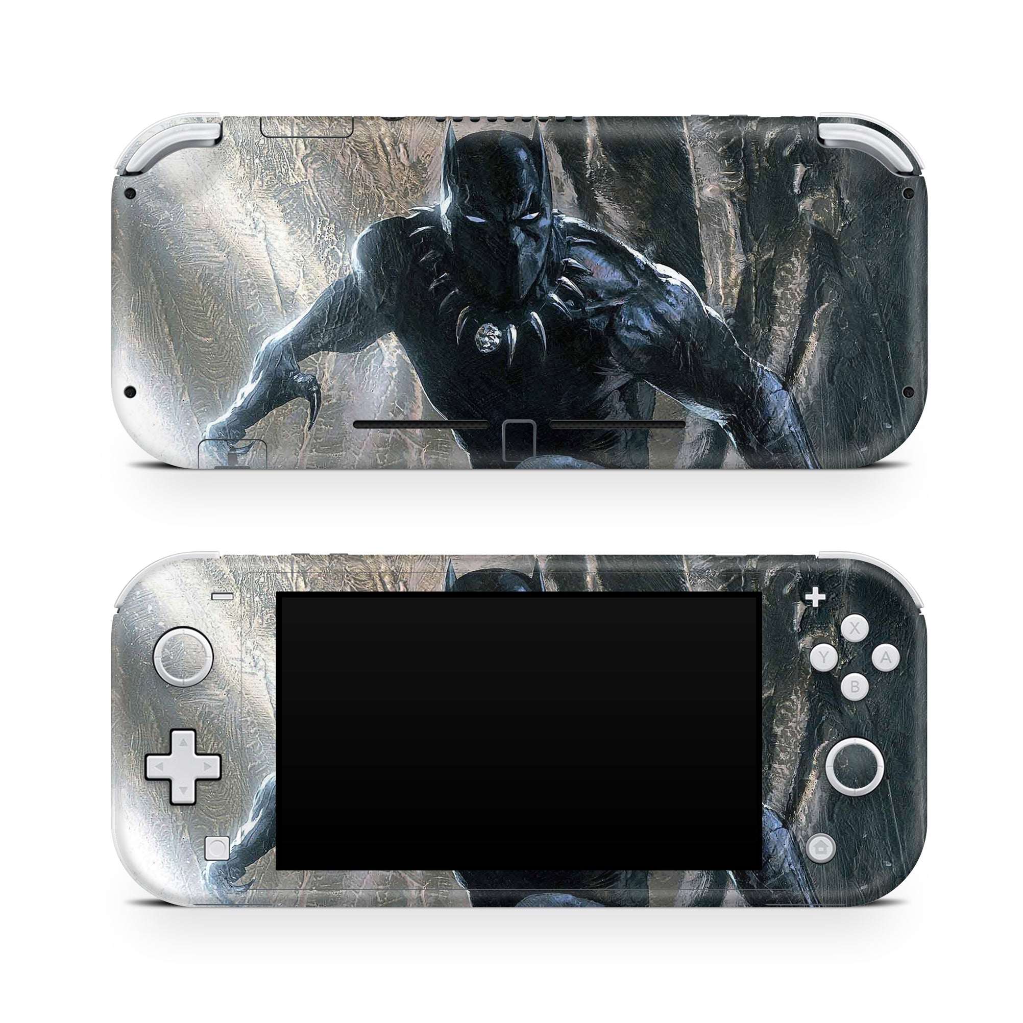 A video game skin featuring a Panther Sovereign King 5 design for the Nintendo Switch Lite.